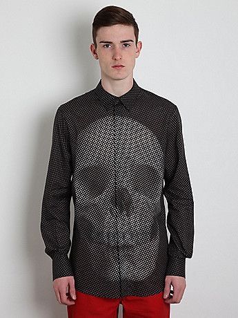image of Alexander Mcqueen Skull Polka Dot Shirt in Black, Men's (Size Small)