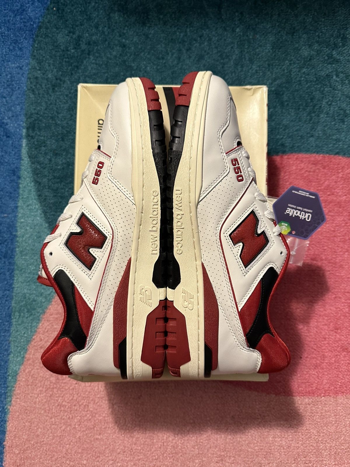Aime Leon Dore × New Balance Aime Leon Dore New Balance 550 White Red Size US 11.5 / EU 44-45 - 4 Thumbnail