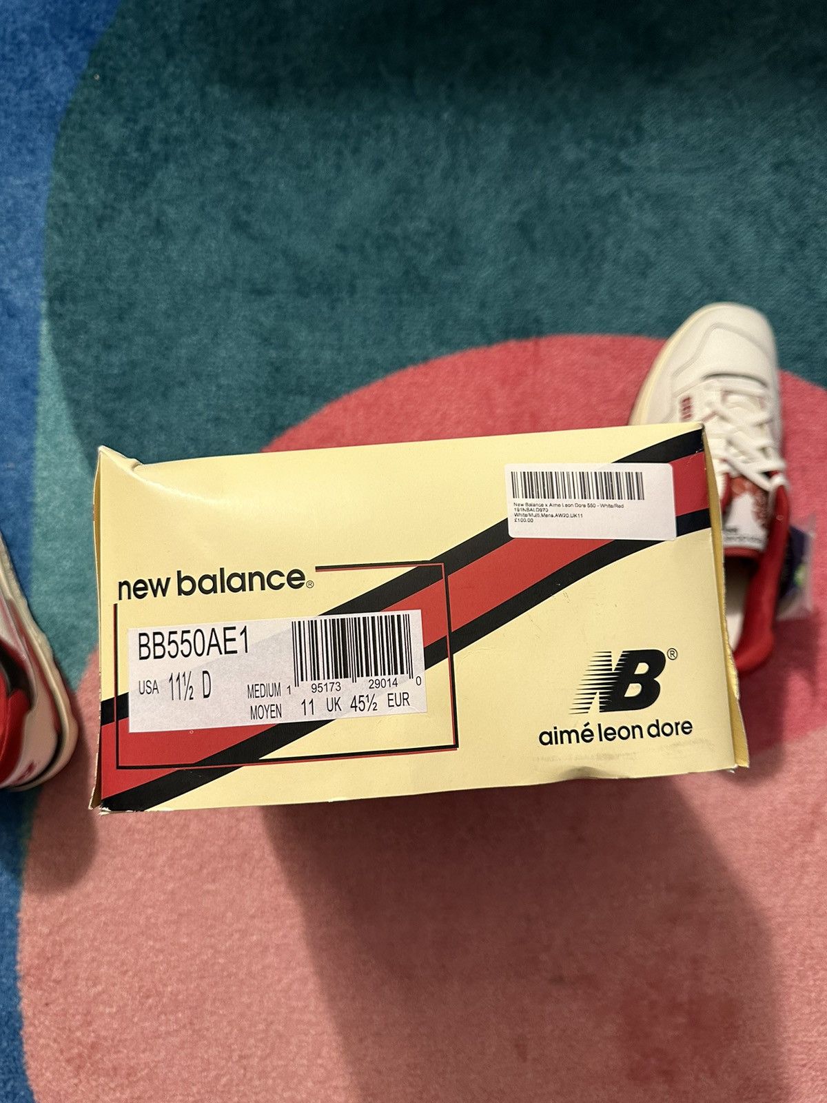 Aime Leon Dore × New Balance Aime Leon Dore New Balance 550 White Red Size US 11.5 / EU 44-45 - 7 Thumbnail