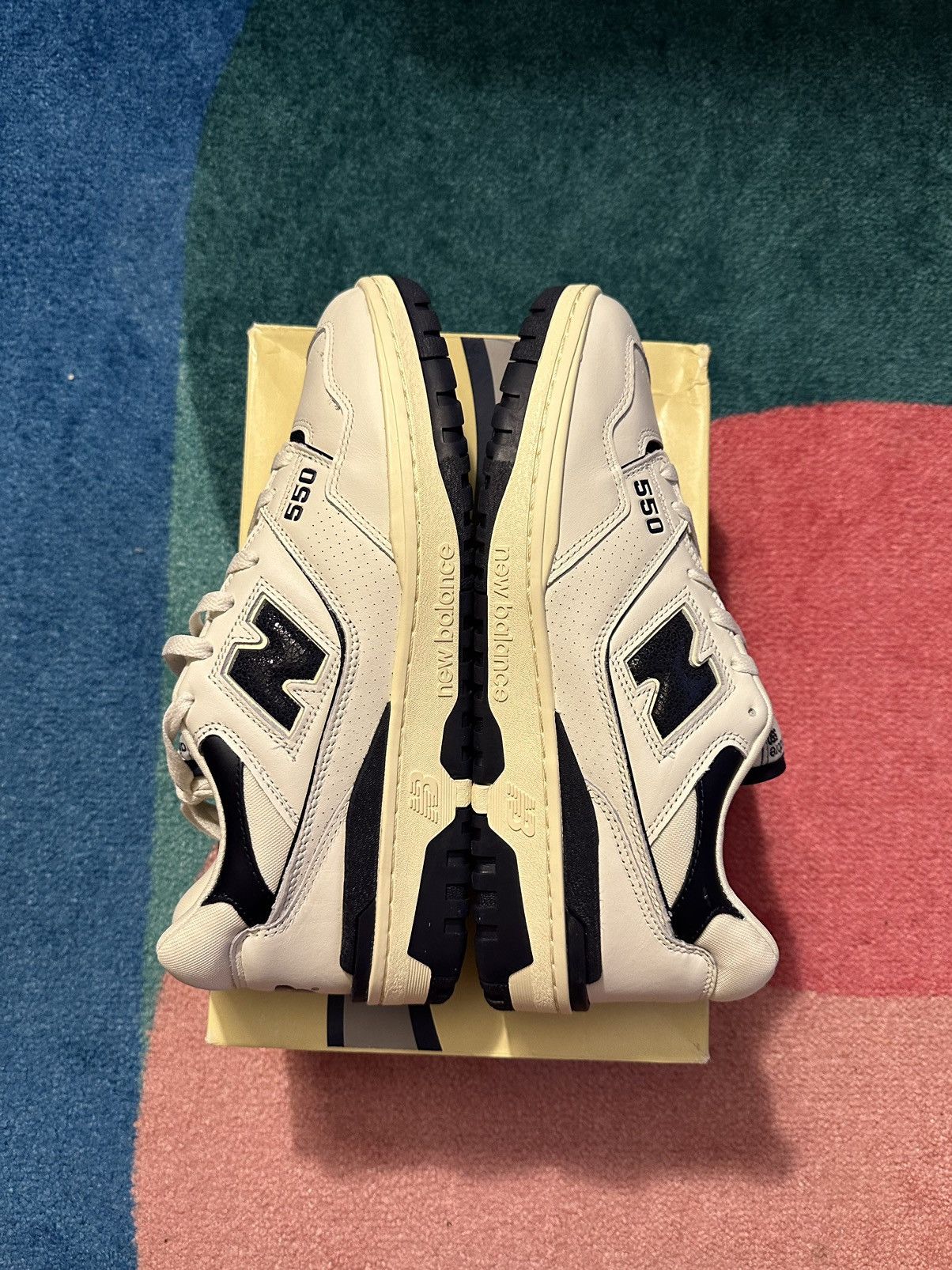 Aime Leon Dore × New Balance Aime Leon Dore New Balance 550 White Navy Size US 11.5 / EU 44-45 - 4 Thumbnail