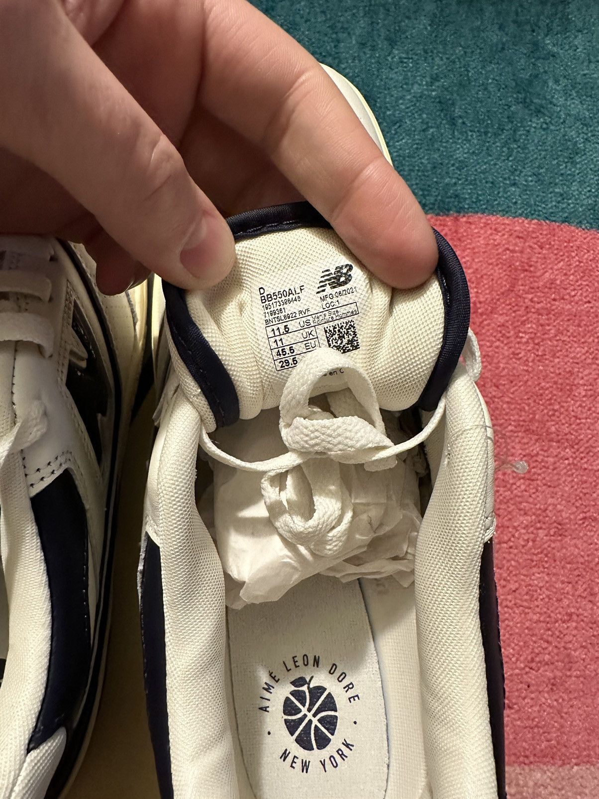 Aime Leon Dore × New Balance Aime Leon Dore New Balance 550 White Navy Size US 11.5 / EU 44-45 - 6 Thumbnail