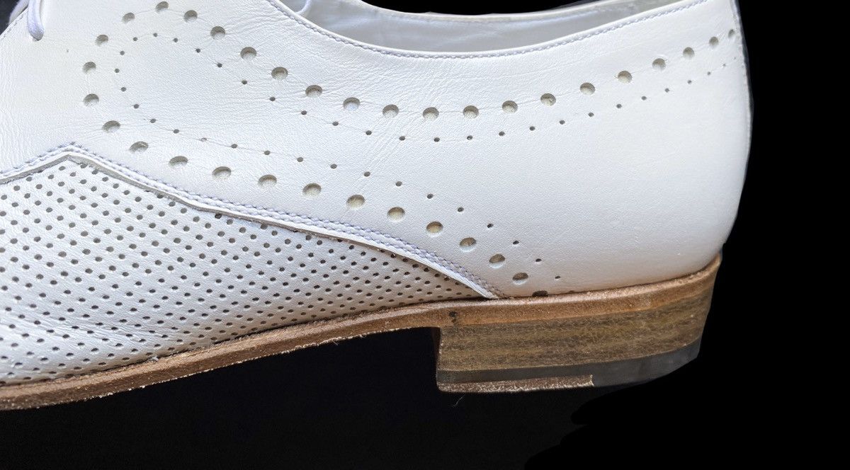 Dior Dior Homme 2008 Perforated Laser Cut White Derby Shoes Size US 10 / EU 43 - 7 Thumbnail
