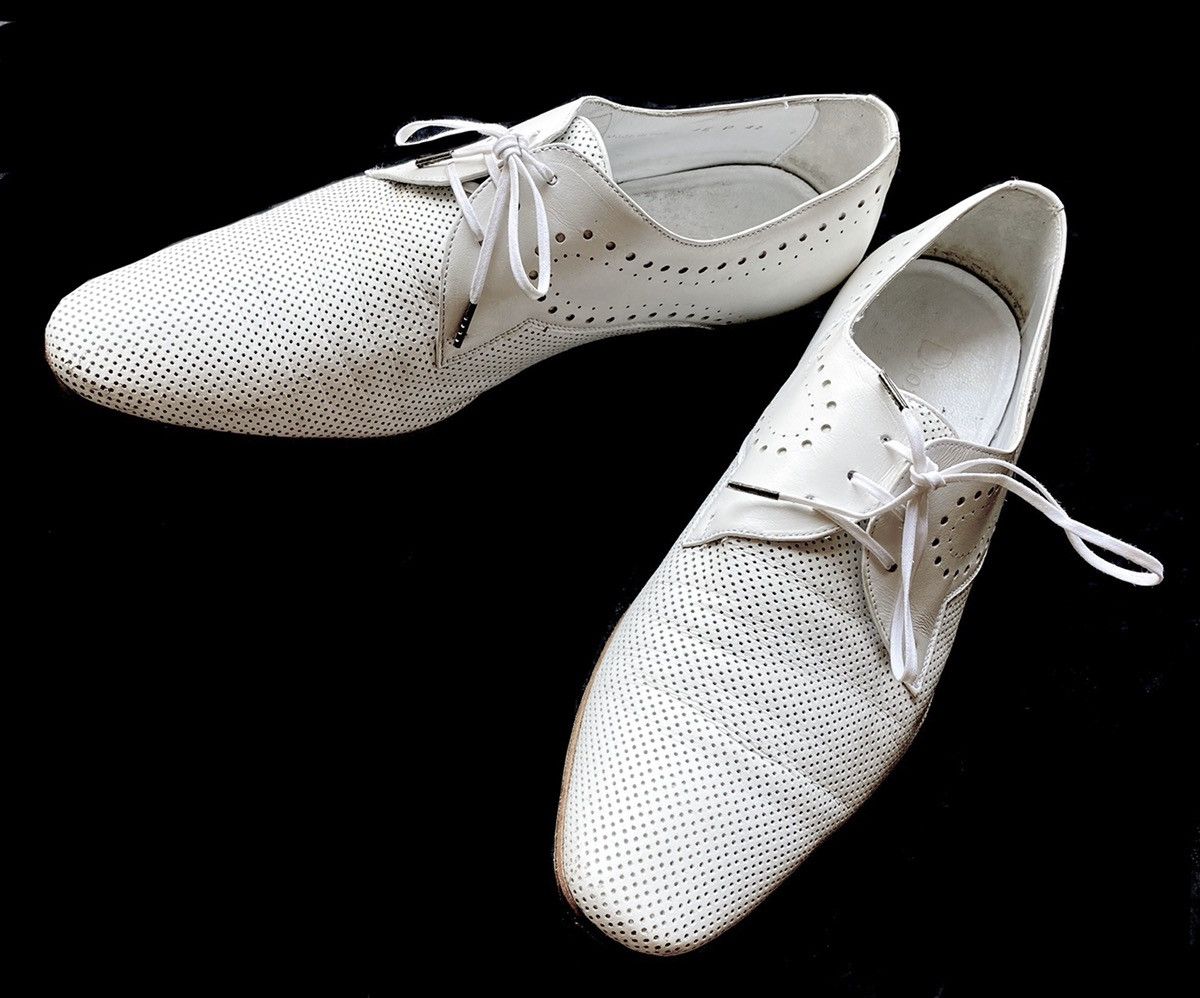 Dior Dior Homme 2008 Perforated Laser Cut White Derby Shoes Size US 10 / EU 43 - 2 Thumbnail