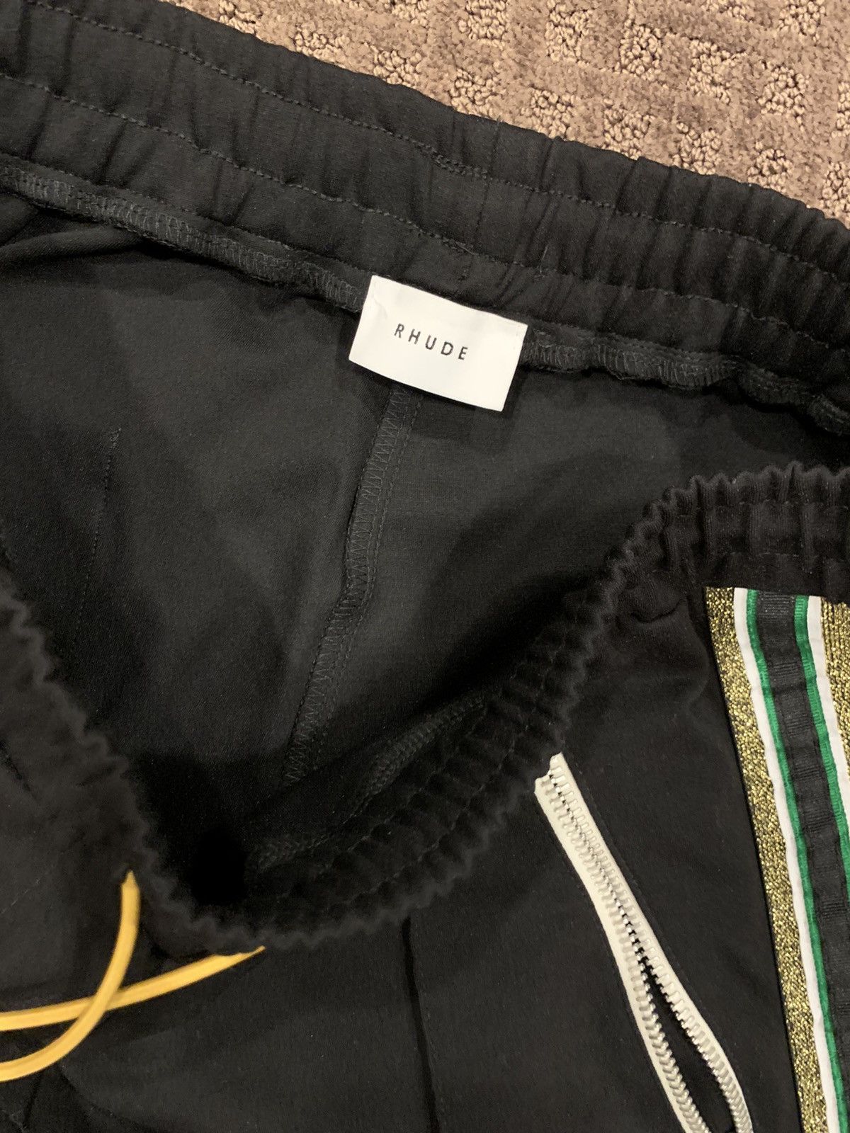 Rhude Rhude black tuxedo pants green stripe Size US 33 - 5 Thumbnail