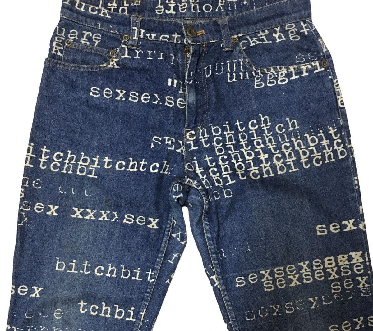 Hysteric Glamour Hysteric Glamour SEX BITCH GIRL jeans fullprint Size US 29 - 3 Thumbnail