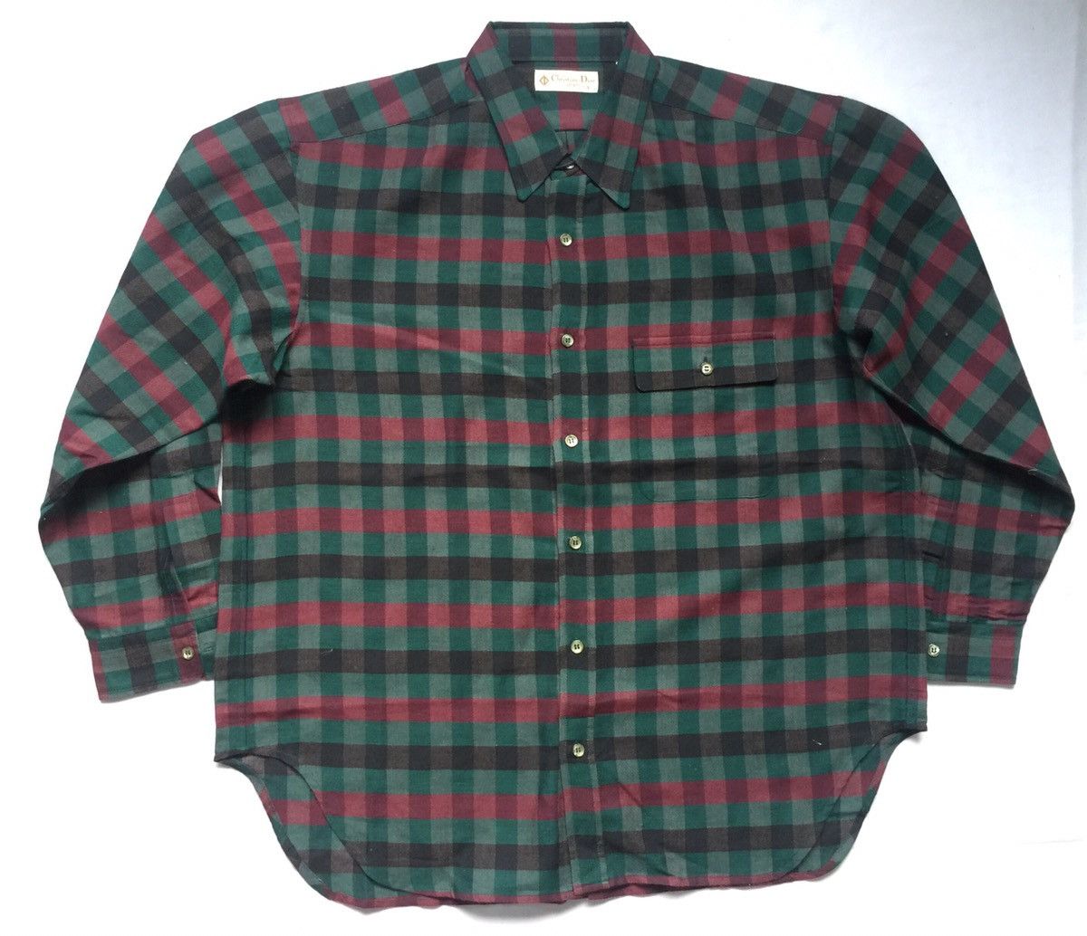 Christian Dior Monsieur Vintage Christian Dior Cotton Wool Wide Shirt Size US XL / EU 56 / 4 - 4 Thumbnail