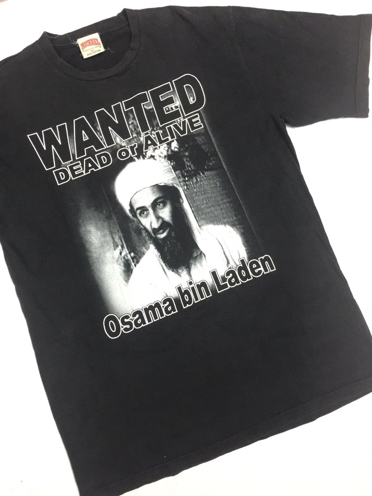 Rap Tees VINTAGE BOOTLEG "WANTED DEAD OR ALIVE" OSAMA MICHAEL TAG Size US XL / EU 56 / 4 - 4 Thumbnail