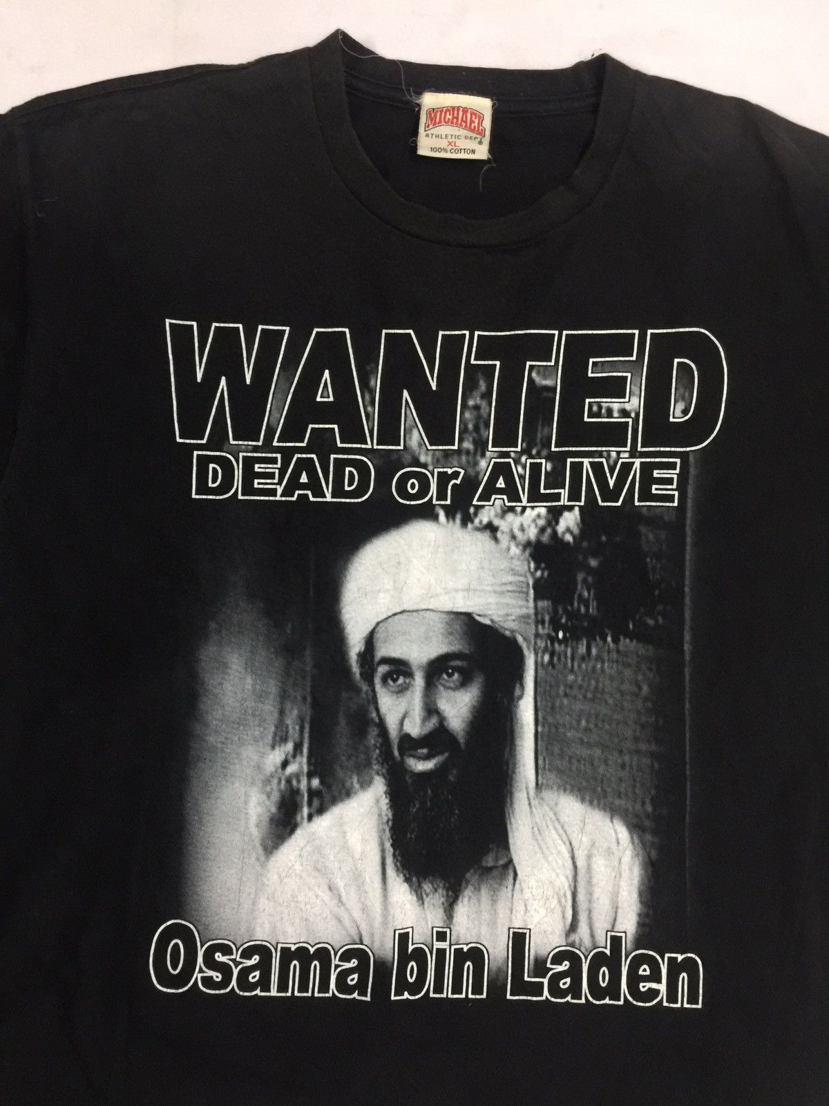 Rap Tees VINTAGE BOOTLEG "WANTED DEAD OR ALIVE" OSAMA MICHAEL TAG Size US XL / EU 56 / 4 - 6 Thumbnail