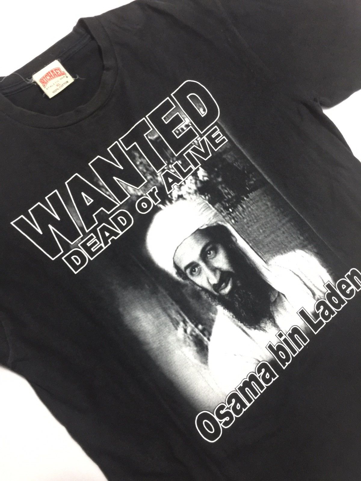 Rap Tees VINTAGE BOOTLEG "WANTED DEAD OR ALIVE" OSAMA MICHAEL TAG Size US XL / EU 56 / 4 - 5 Thumbnail