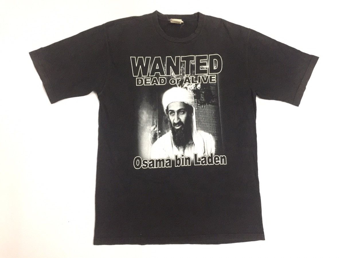 Rap Tees VINTAGE BOOTLEG "WANTED DEAD OR ALIVE" OSAMA MICHAEL TAG Size US XL / EU 56 / 4 - 3 Thumbnail