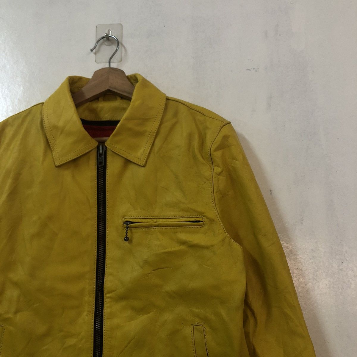 Japanese Brand VINTAGE DOUBLE BREAST LEATHER JACKET RACE ISSEY MIYAKE STYLE Size US L / EU 52-54 / 3 - 5 Thumbnail