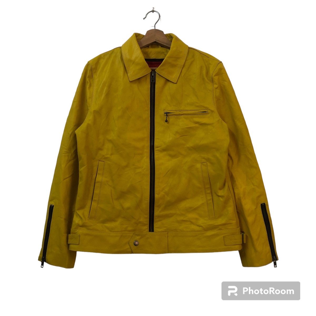 Japanese Brand VINTAGE DOUBLE BREAST LEATHER JACKET RACE ISSEY MIYAKE STYLE Size US L / EU 52-54 / 3 - 1 Thumbnail