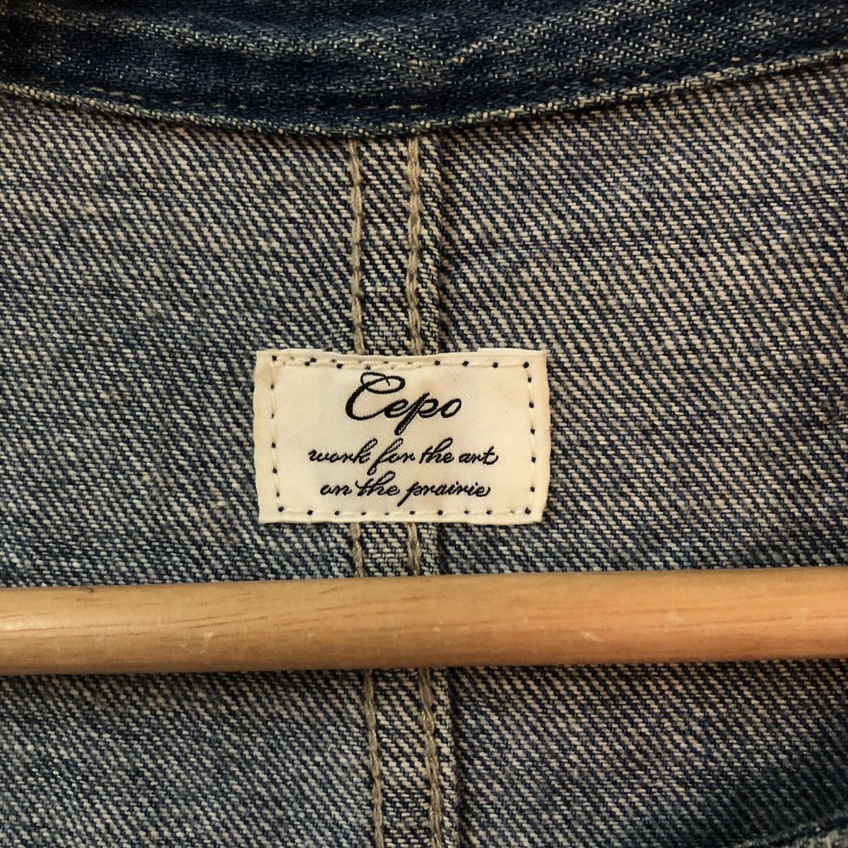 Japanese Brand VINTAGE DENIM LONG JACKET CEPO JAPAN ISSEY MIYAKE STYLE Size US L / EU 52-54 / 3 - 8 Thumbnail