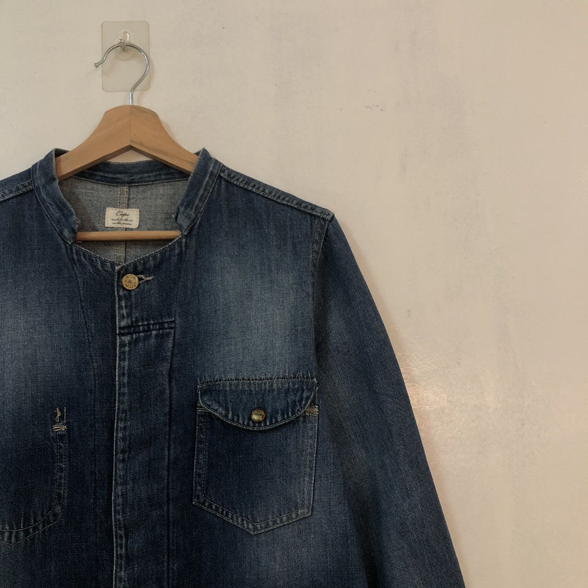 Japanese Brand VINTAGE DENIM LONG JACKET CEPO JAPAN ISSEY MIYAKE STYLE Size US L / EU 52-54 / 3 - 5 Thumbnail