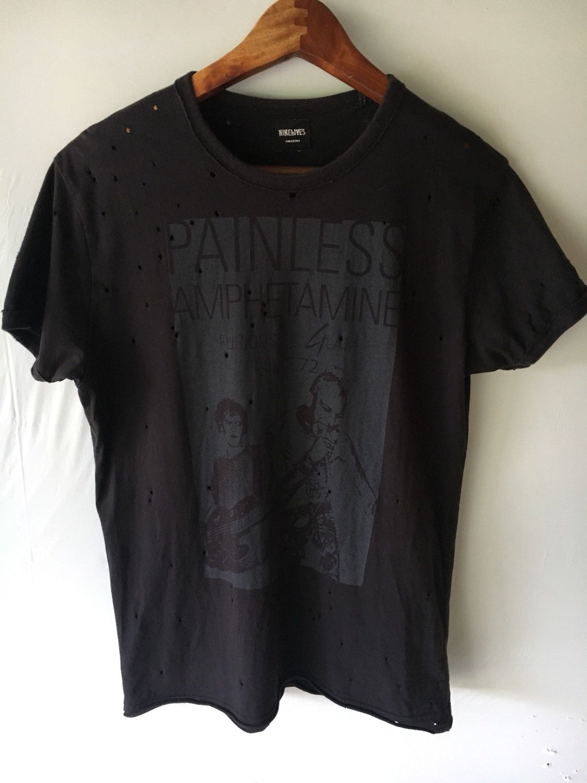 Vintage NINE LIVES X ANARCHY BLACK SIZE S SHIRT ITALY Size US S / EU 44-46 / 1 - 5 Thumbnail