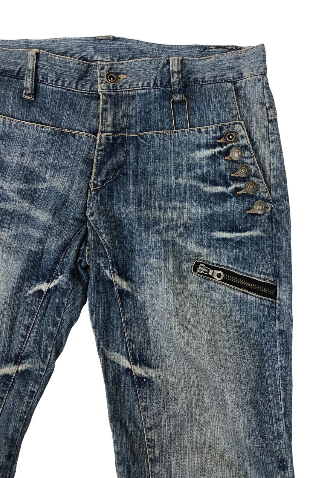 Japanese Brand Japanese Brand PPFM Distressed Denim Jeans Size US 33 - 6 Thumbnail
