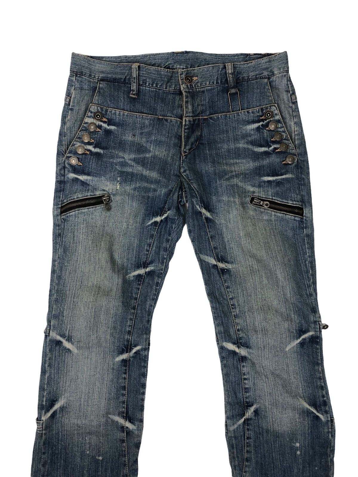 Japanese Brand Japanese Brand PPFM Distressed Denim Jeans Size US 33 - 3 Thumbnail