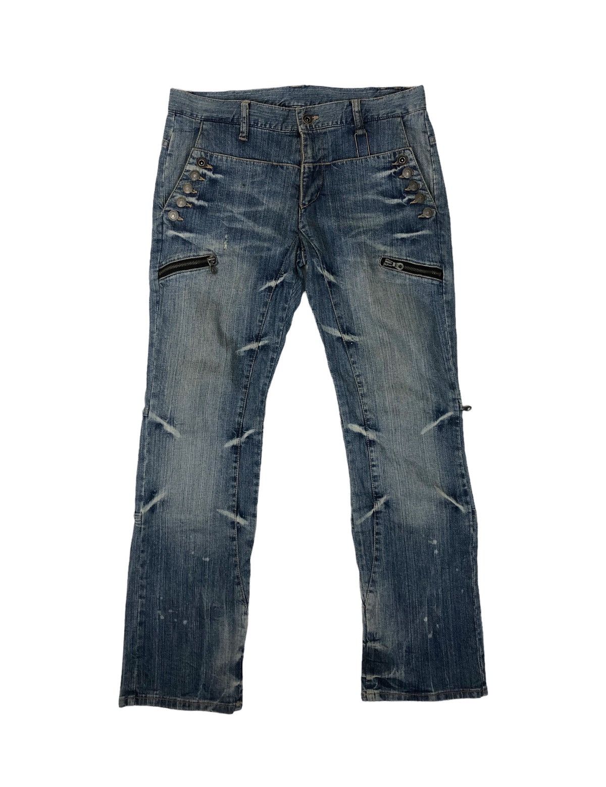 Japanese Brand Japanese Brand PPFM Distressed Denim Jeans Size US 33 - 1 Thumbnail