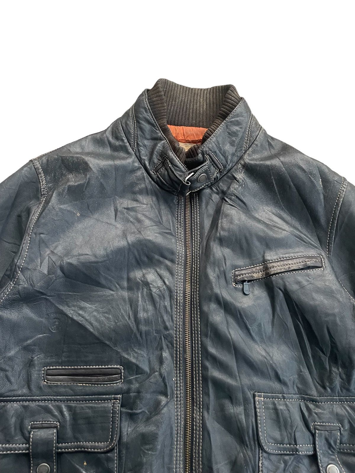 Vintage Japanese Vintage Semi Leather Bomber Style Biker Jacket Size US M / EU 48-50 / 2 - 3 Thumbnail