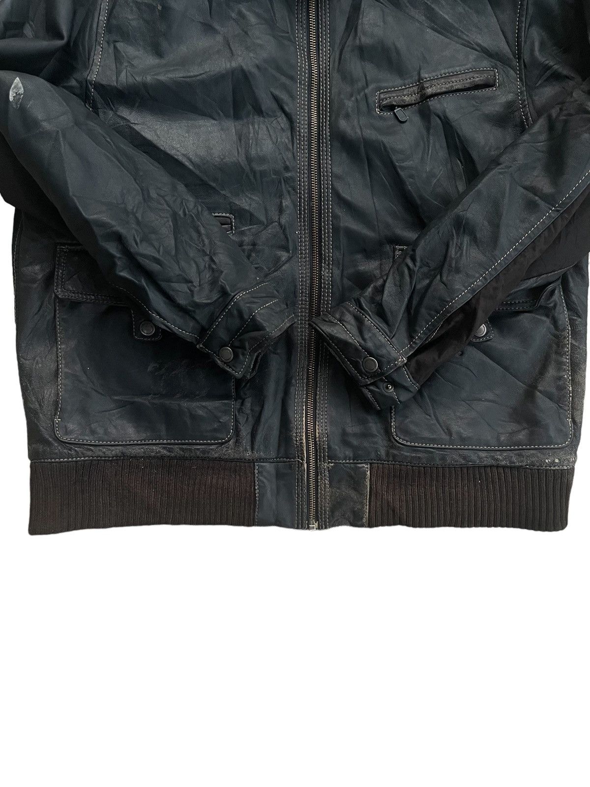 Vintage Japanese Vintage Semi Leather Bomber Style Biker Jacket Size US M / EU 48-50 / 2 - 6 Thumbnail