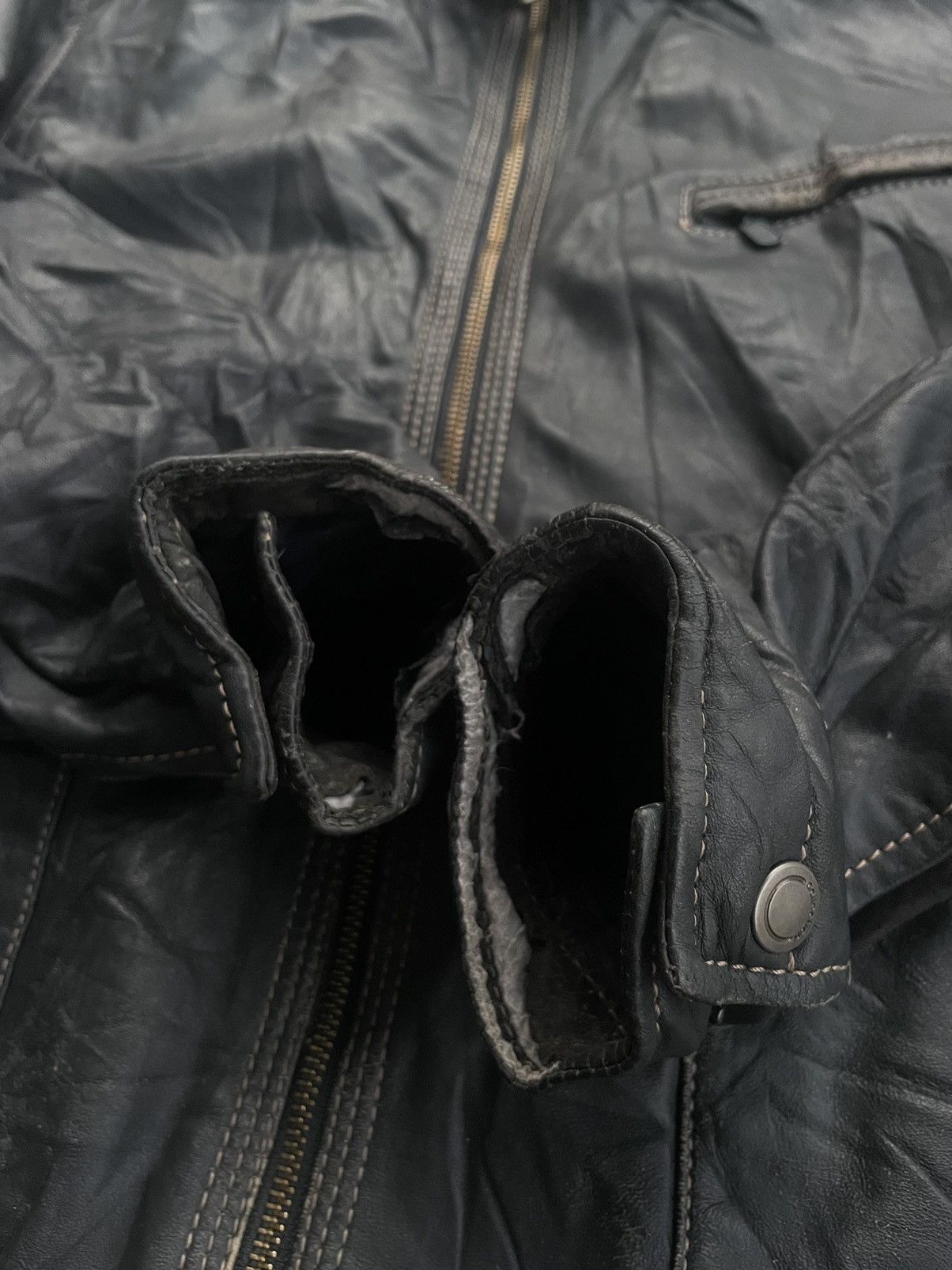 Vintage Japanese Vintage Semi Leather Bomber Style Biker Jacket Size US M / EU 48-50 / 2 - 12 Thumbnail