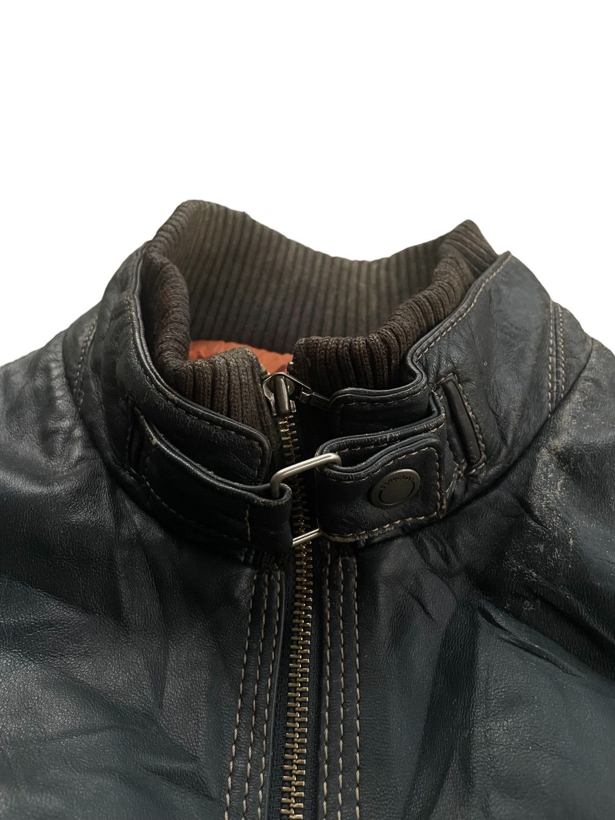Vintage Japanese Vintage Semi Leather Bomber Style Biker Jacket Size US M / EU 48-50 / 2 - 2 Thumbnail