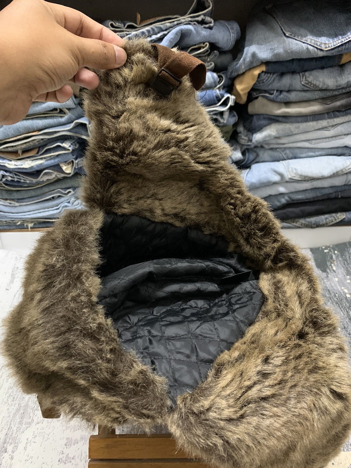 If Six Was Nine D&Y Faux Fur Flannel Ifsixwasnine Style Trapper Hat Size ONE SIZE - 8 Thumbnail
