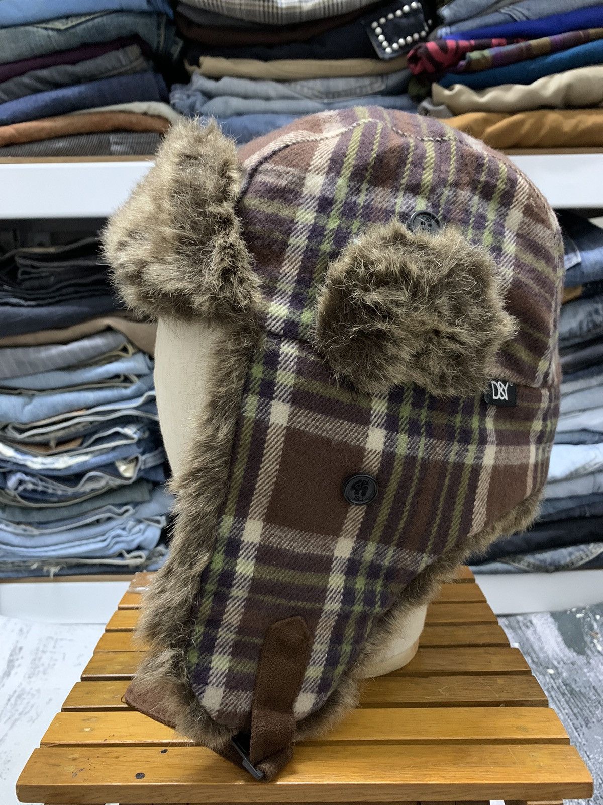 If Six Was Nine D&Y Faux Fur Flannel Ifsixwasnine Style Trapper Hat Size ONE SIZE - 3 Thumbnail