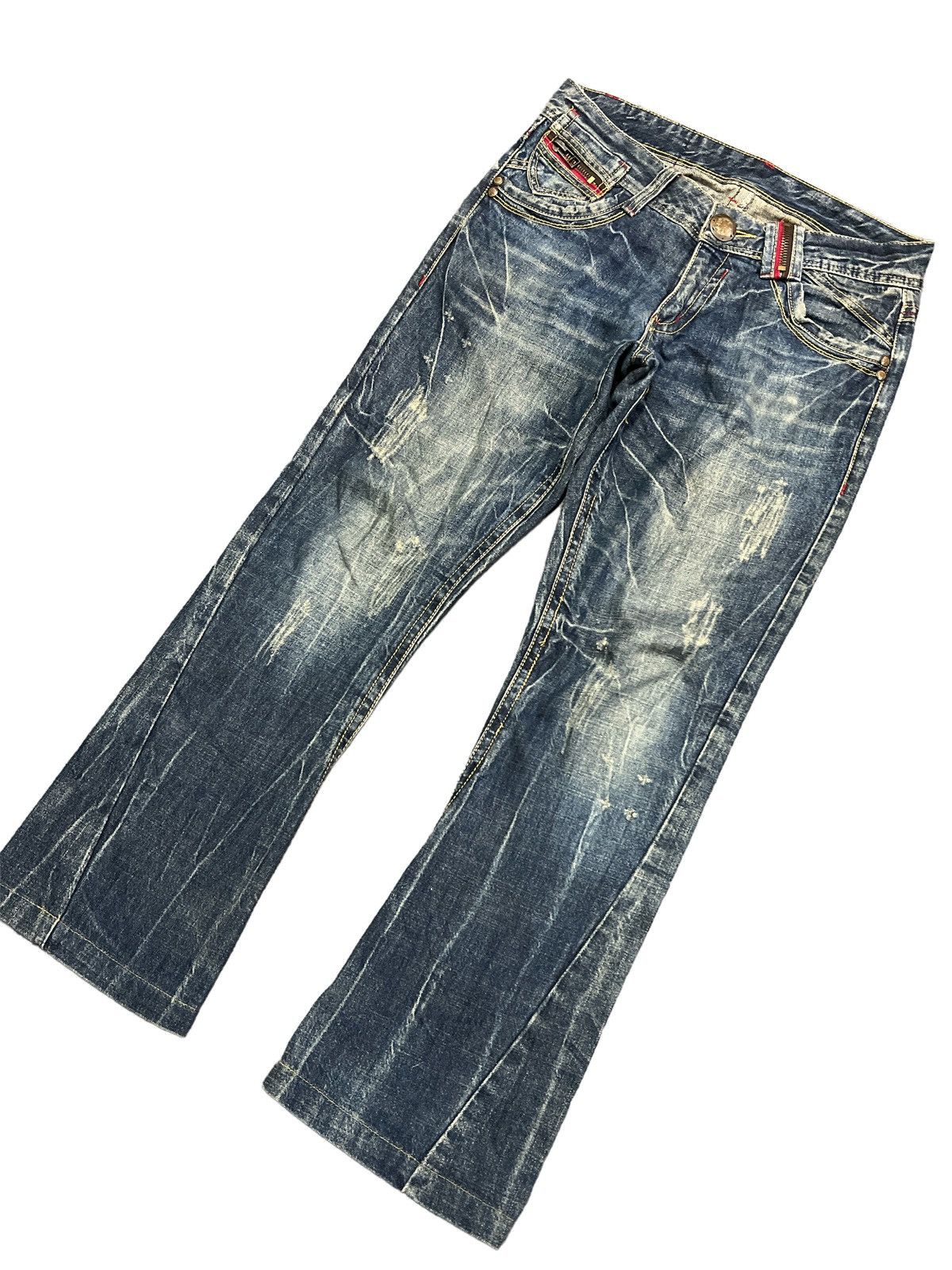 Japanese Brand × Vintage FLARED💥BRIDGE DISTRESSED TWIST DENIM PANTS Size US 31 - 5 Thumbnail