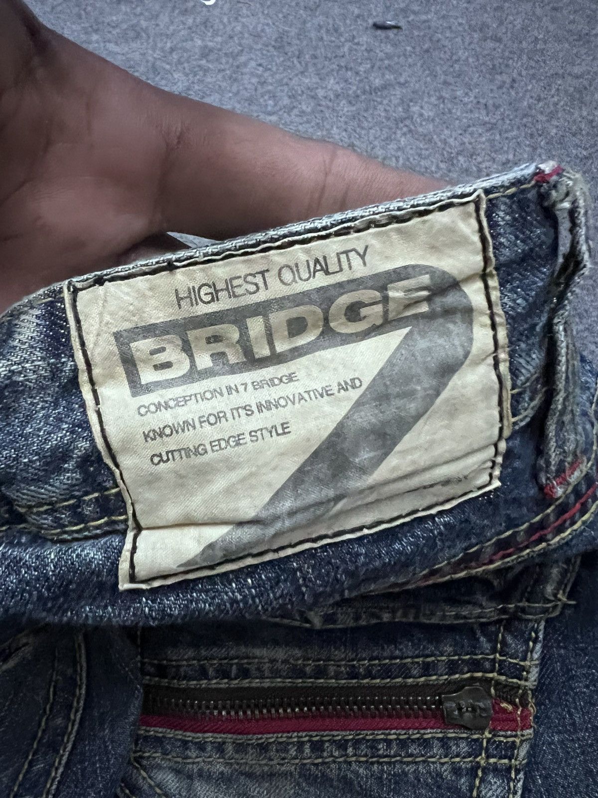 Japanese Brand × Vintage FLARED💥BRIDGE DISTRESSED TWIST DENIM PANTS Size US 31 - 11 Thumbnail
