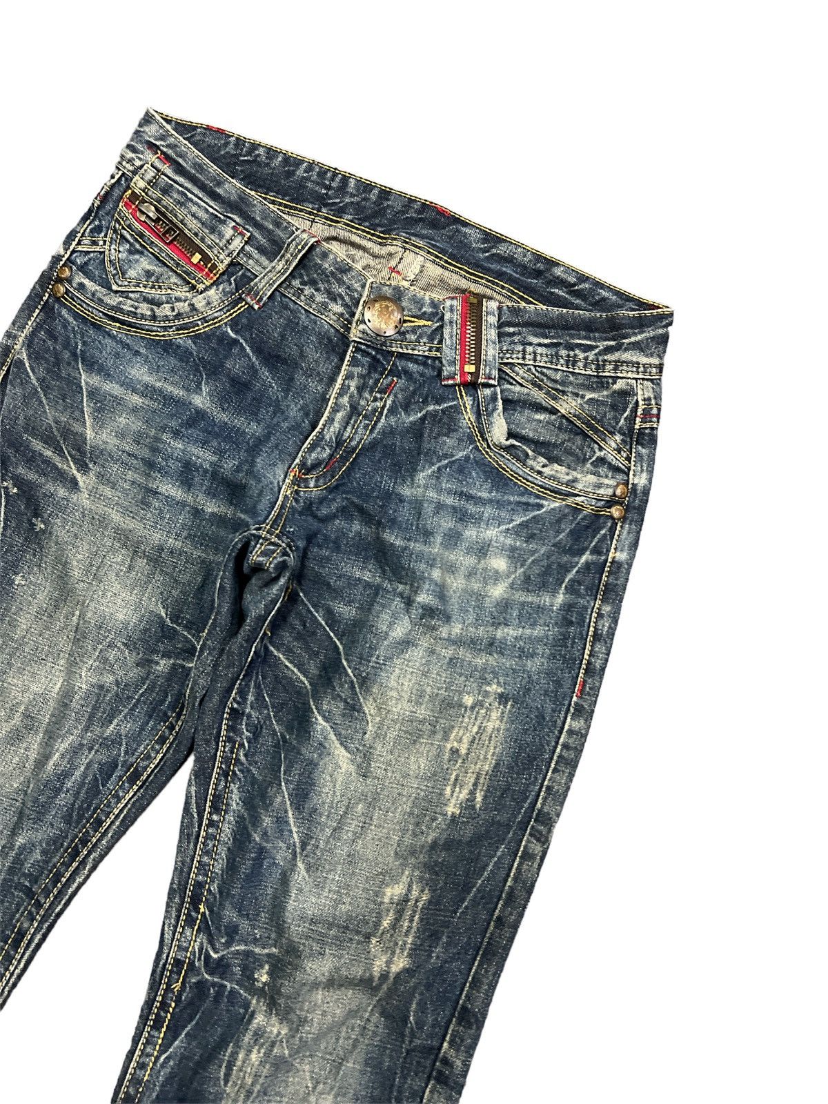 Japanese Brand × Vintage FLARED💥BRIDGE DISTRESSED TWIST DENIM PANTS Size US 31 - 6 Thumbnail