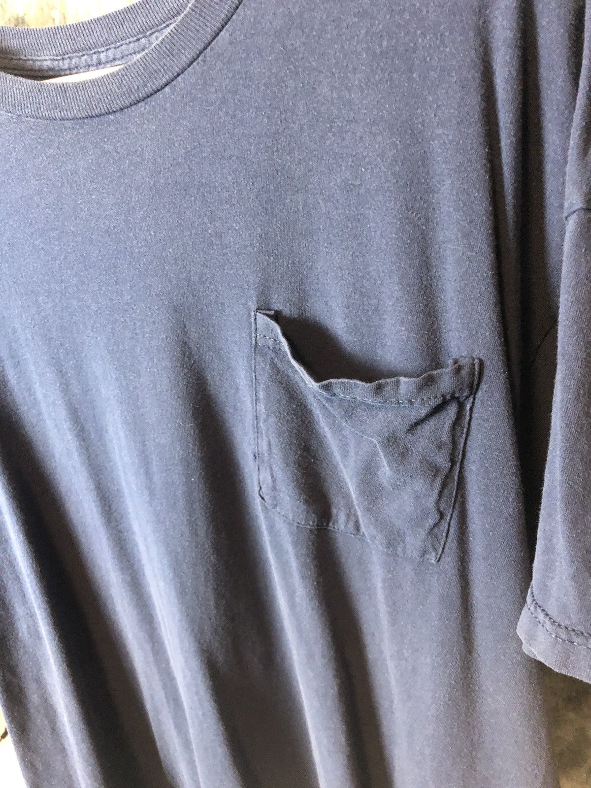 Vintage Faded Dark Blue Blank T Pocket Size US XXL / EU 58 / 5 - 2 Thumbnail