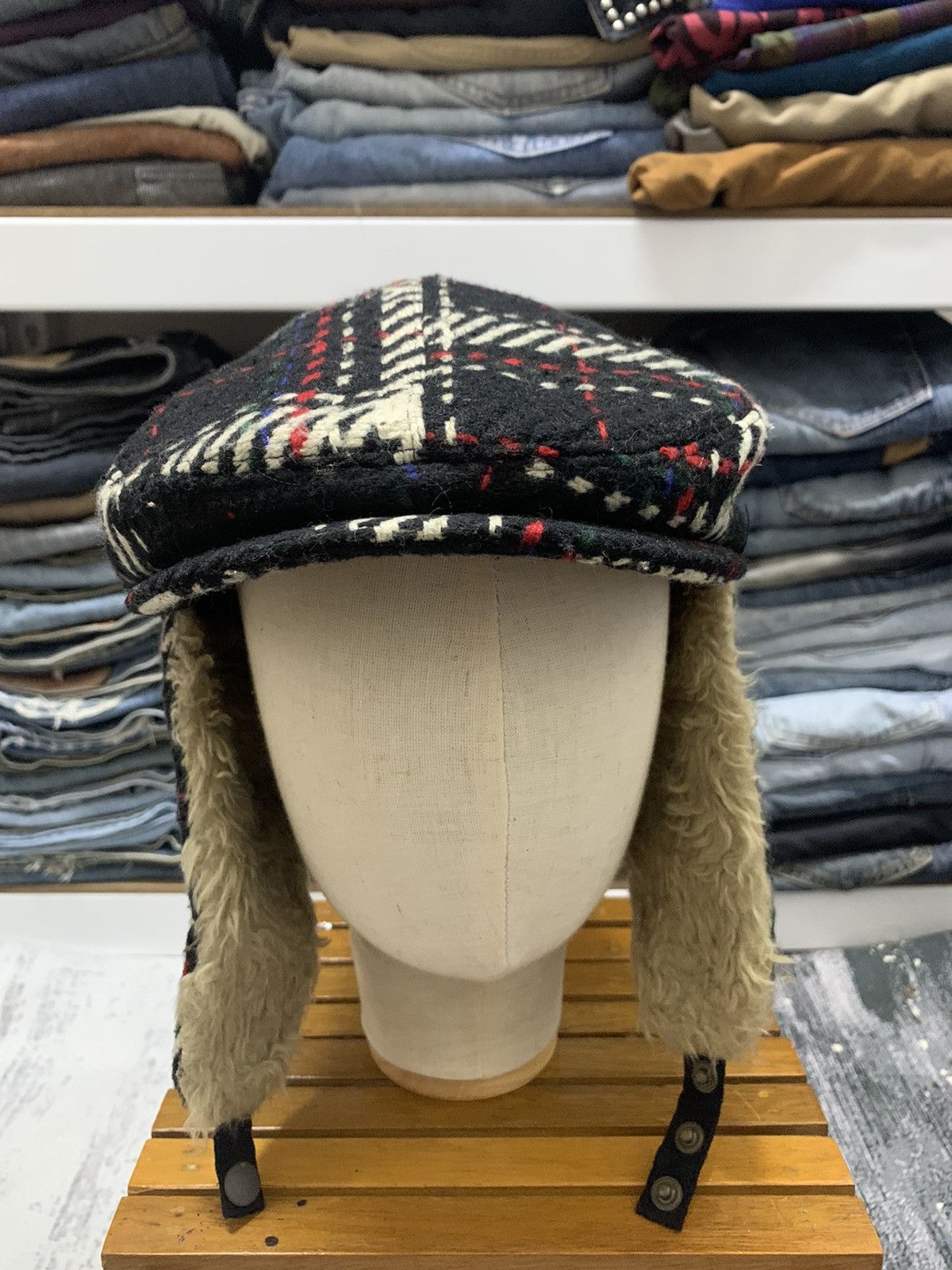 If Six Was Nine Vintage Delux Knitwear Winter Sherpa Wool Trapper Hat Size ONE SIZE - 2 Thumbnail