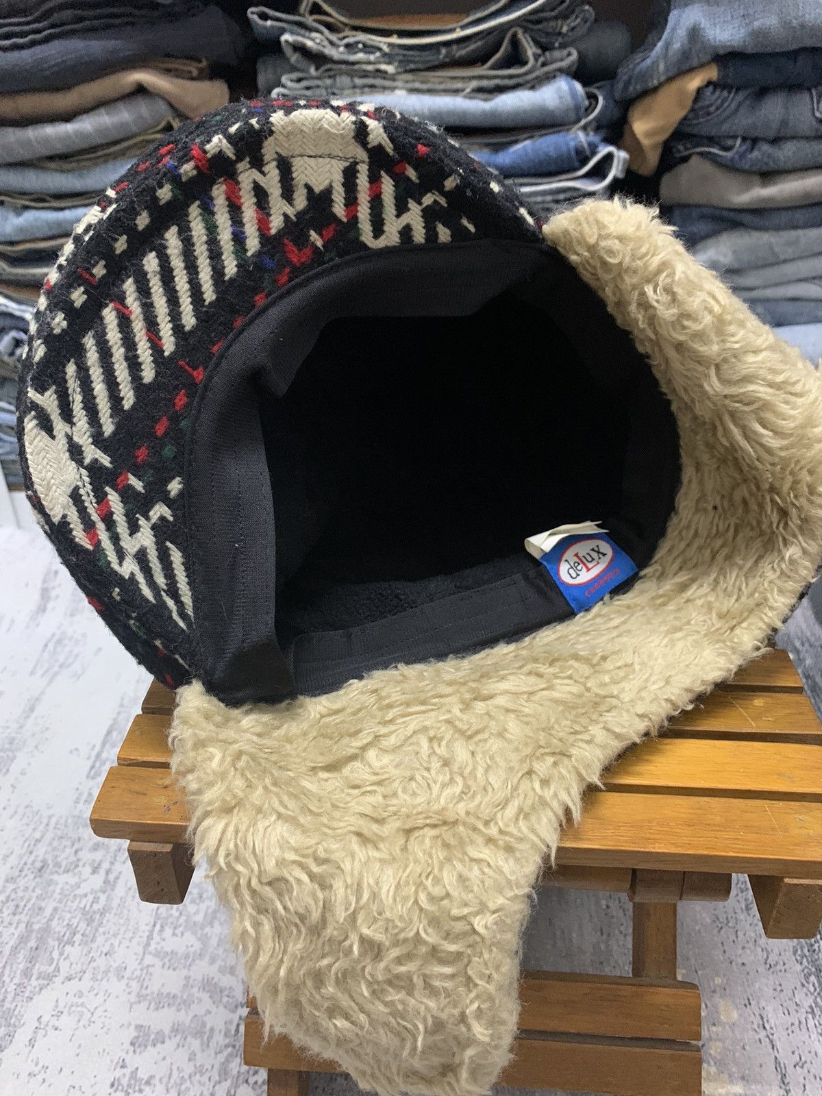 If Six Was Nine Vintage Delux Knitwear Winter Sherpa Wool Trapper Hat Size ONE SIZE - 7 Thumbnail