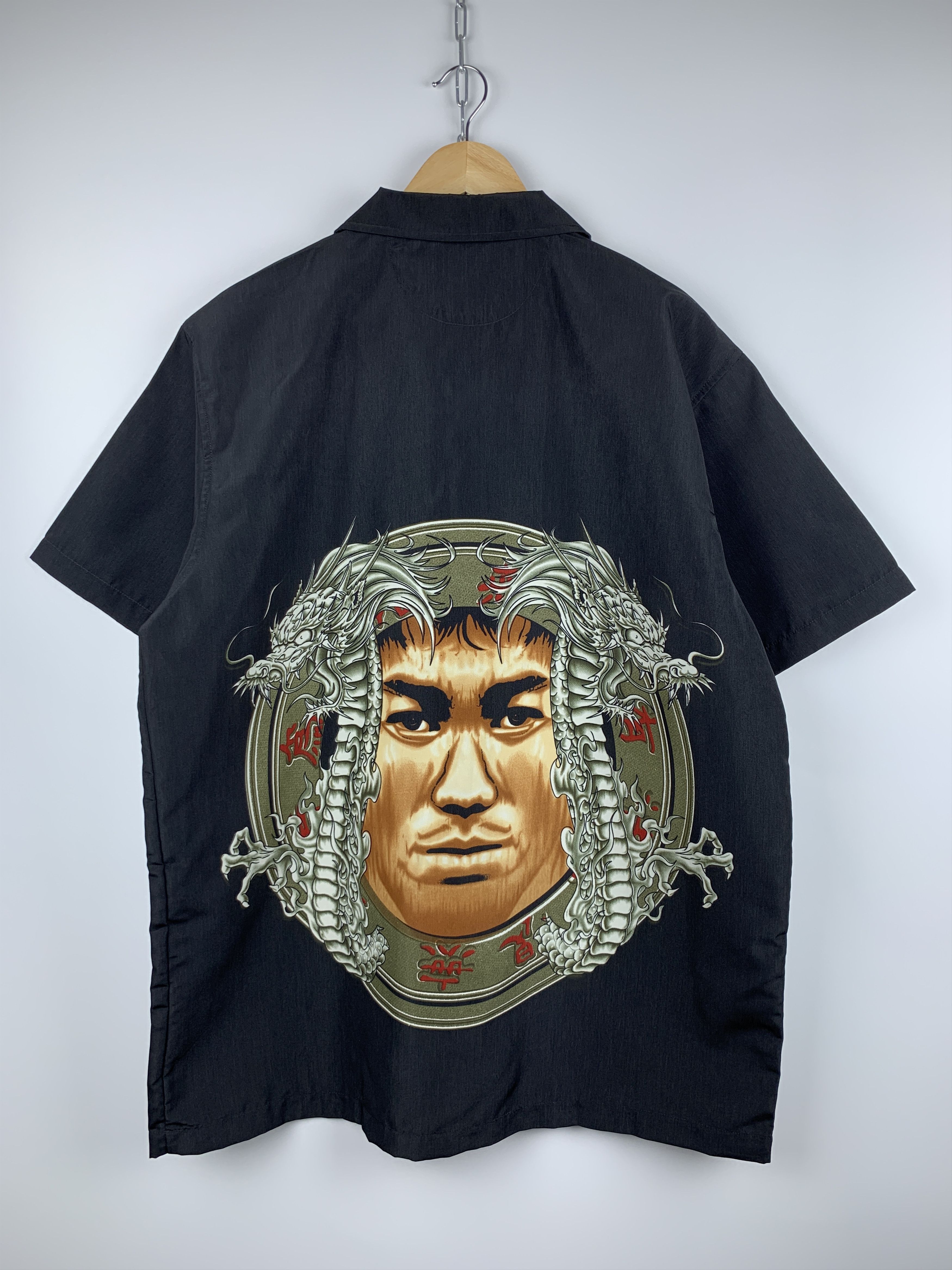 Japanese Brand 90's Dnon Jeans Vintage Dragon Bruce Lee Short Sleeve Shirt Size US M / EU 48-50 / 2 - 4 Thumbnail