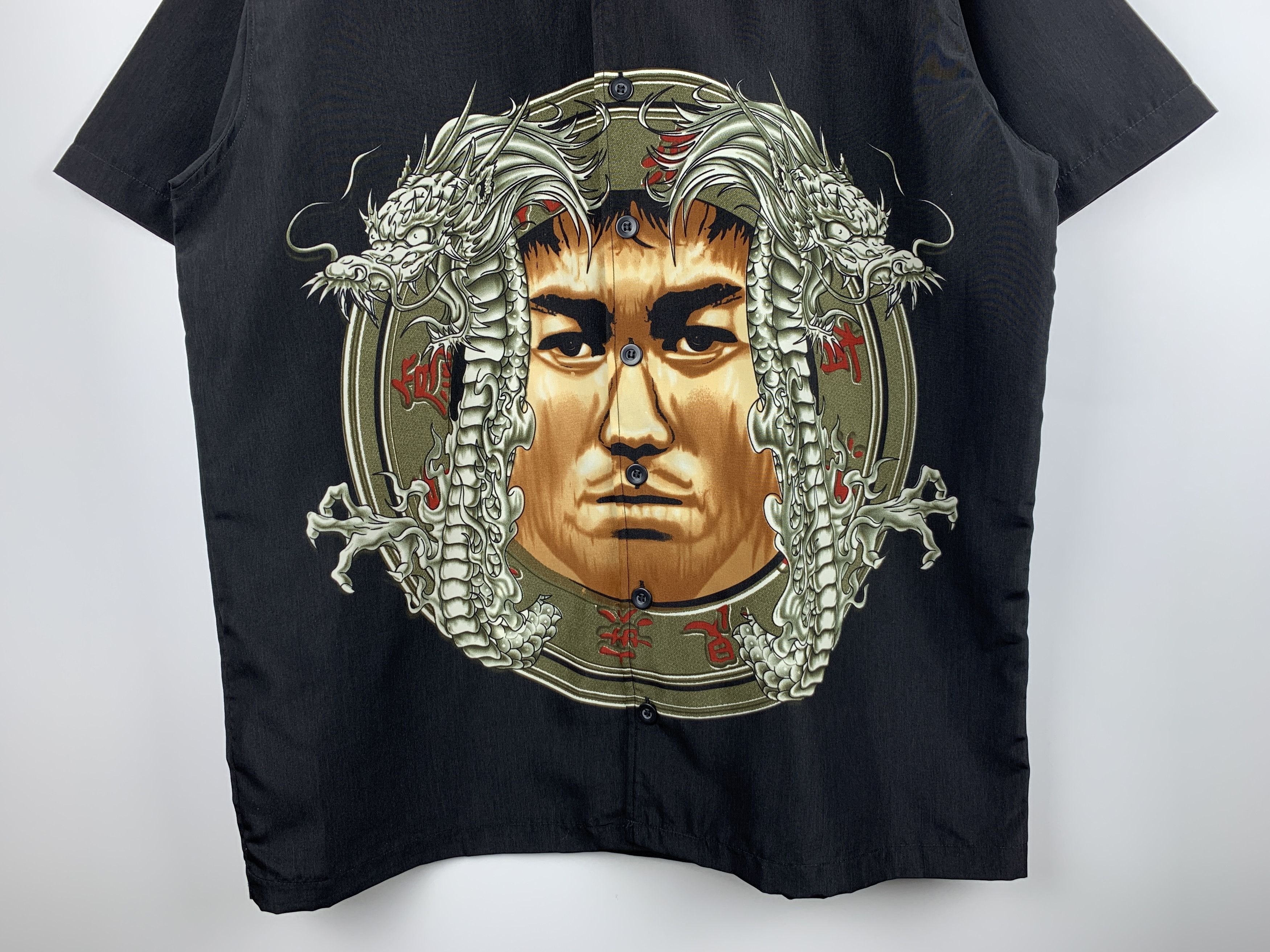 Japanese Brand 90's Dnon Jeans Vintage Dragon Bruce Lee Short Sleeve Shirt Size US M / EU 48-50 / 2 - 3 Thumbnail