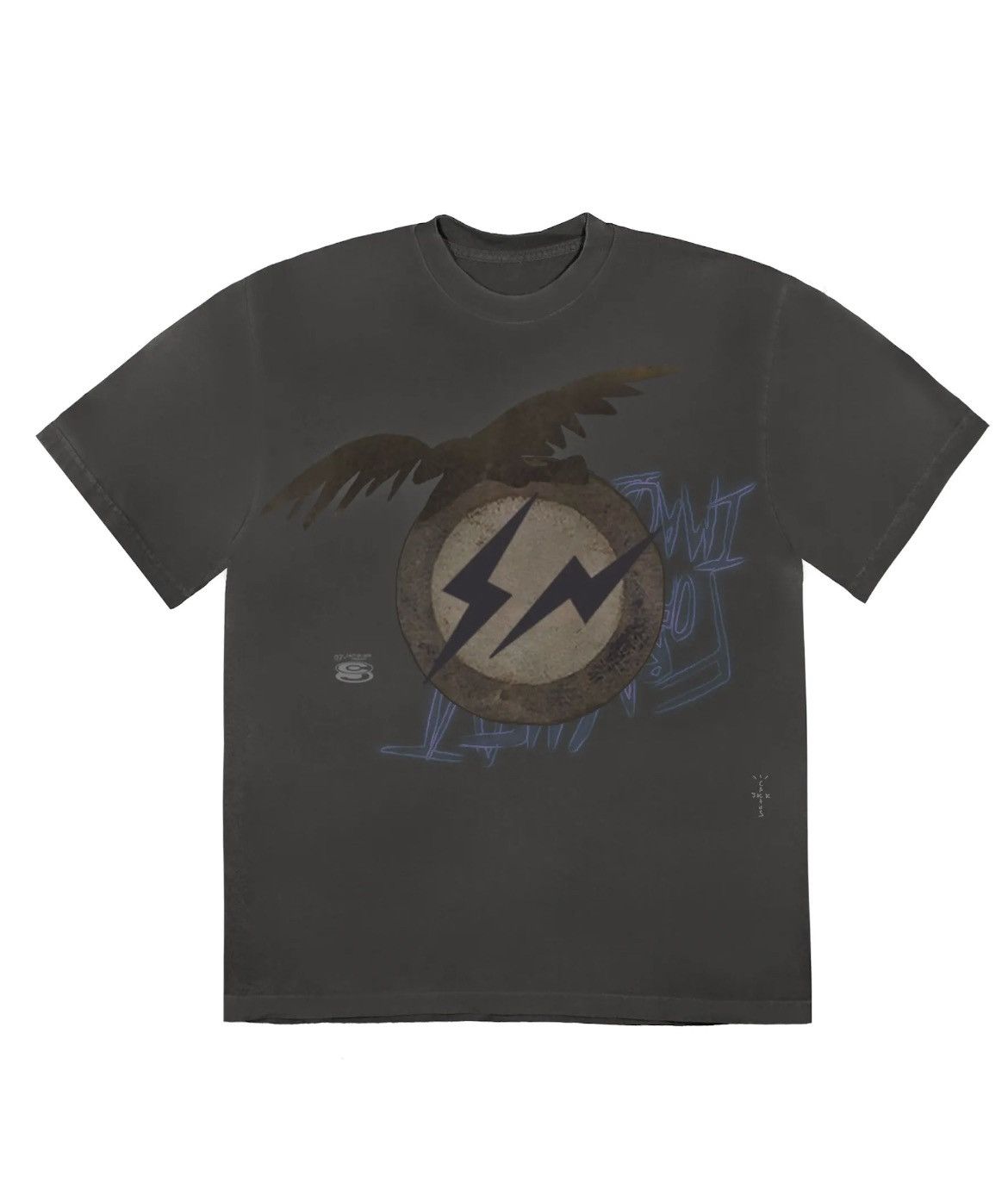 image of Travis Scott Cactus Jack Fragment T-Shirt Tee in Washed Black, Men's (Size Medium)