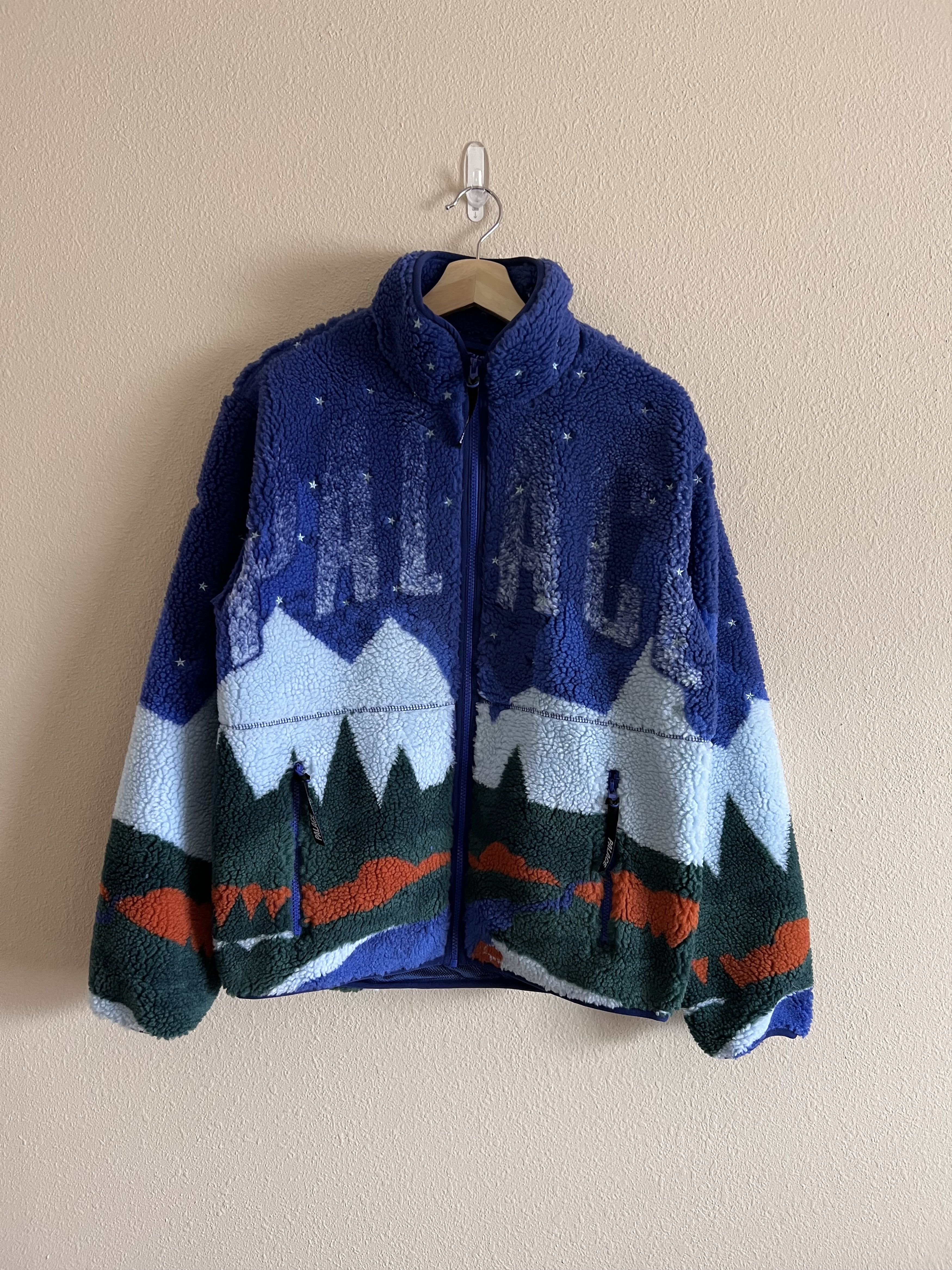 Image of Palace Skateboards Peak Funnel Neck Fleece In Blue, Men's (Size Small)