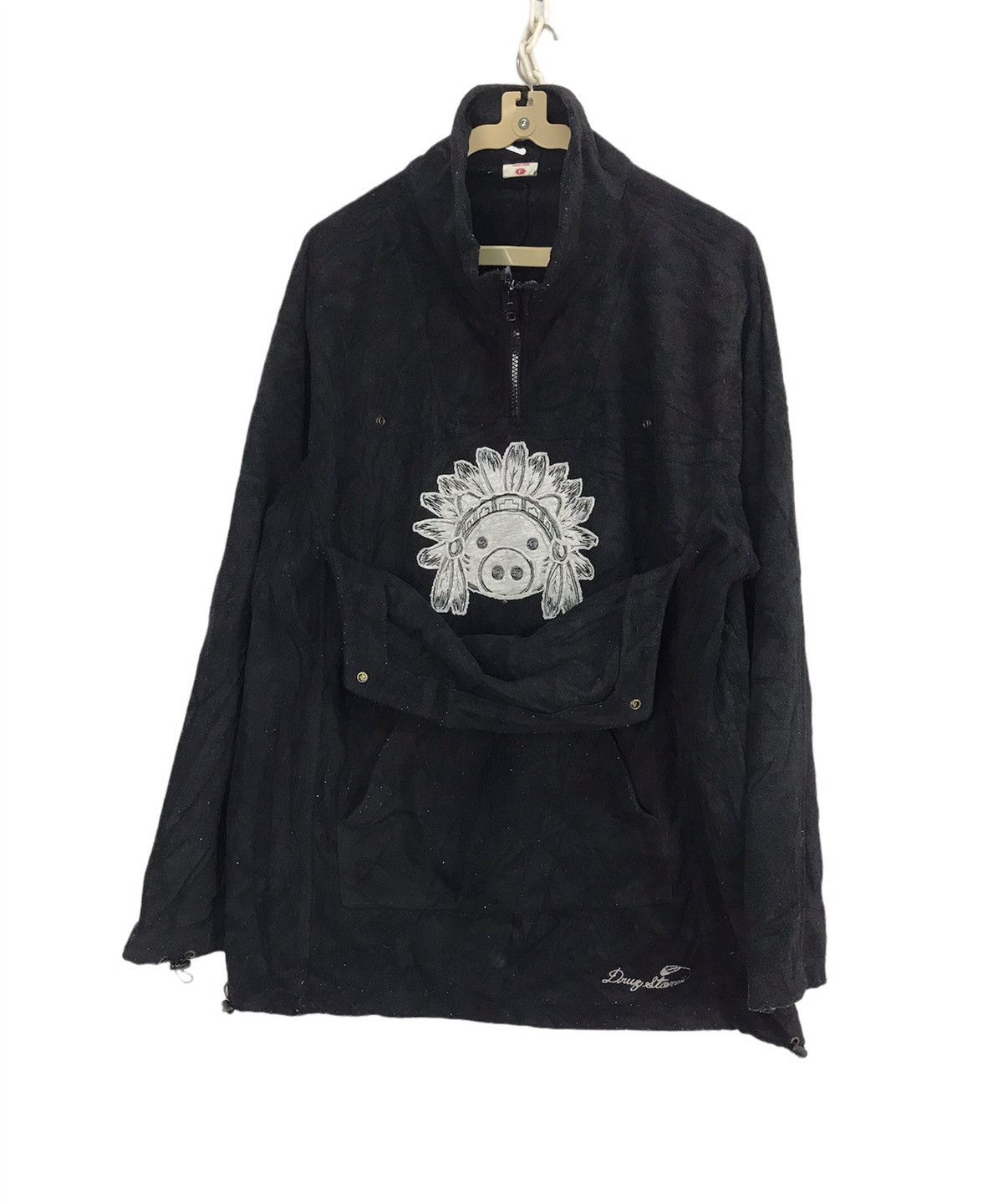 Japanese Brand Drugstore half zipper kangaroo pocket sweatshirt Size US L / EU 52-54 / 3 - 1 Thumbnail