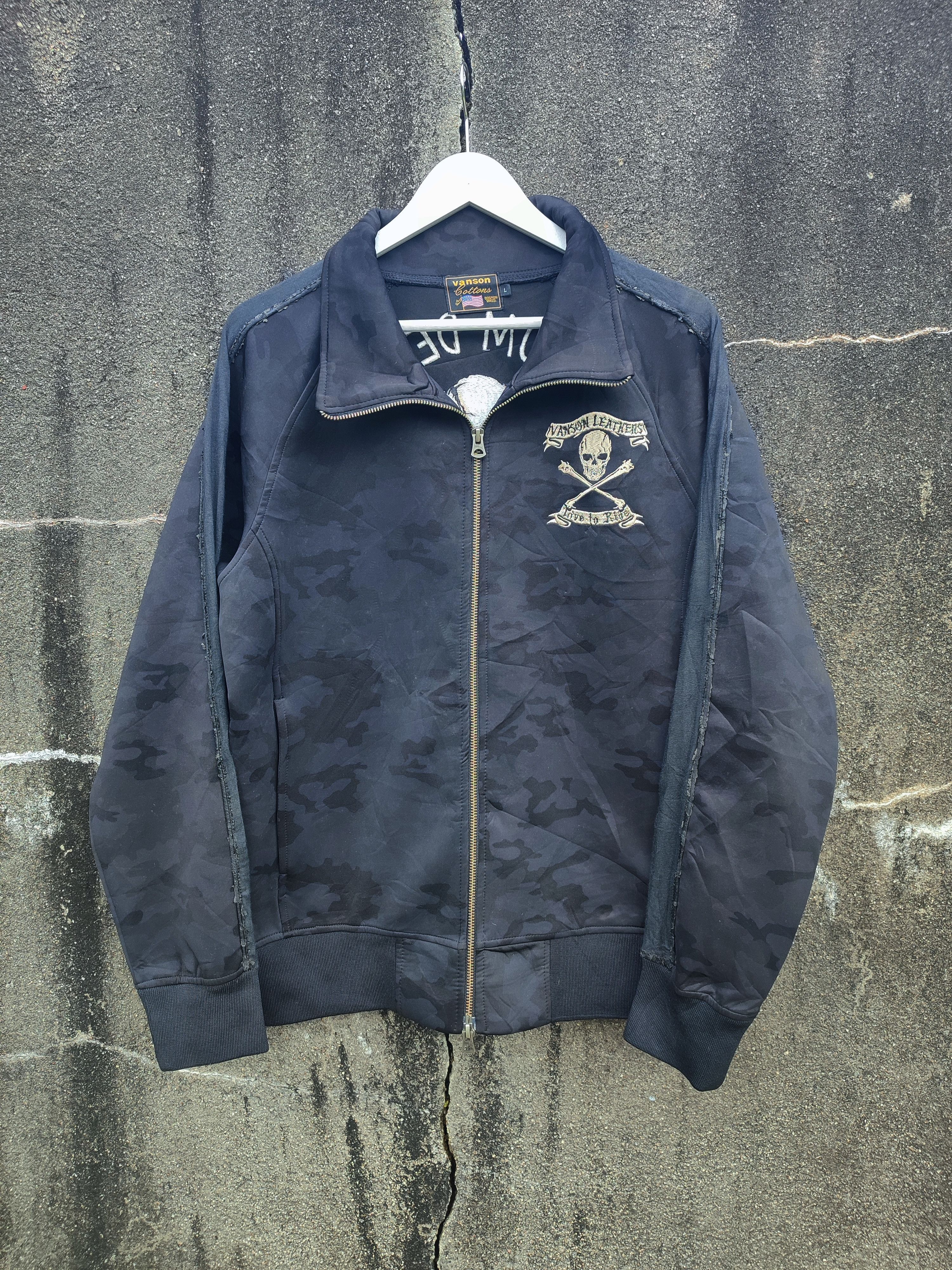Vanson Leathers Vanson Cottons Camo Skull Zip Jacket – Custom Design Size L Size US L / EU 52-54 / 3 - 3 Thumbnail