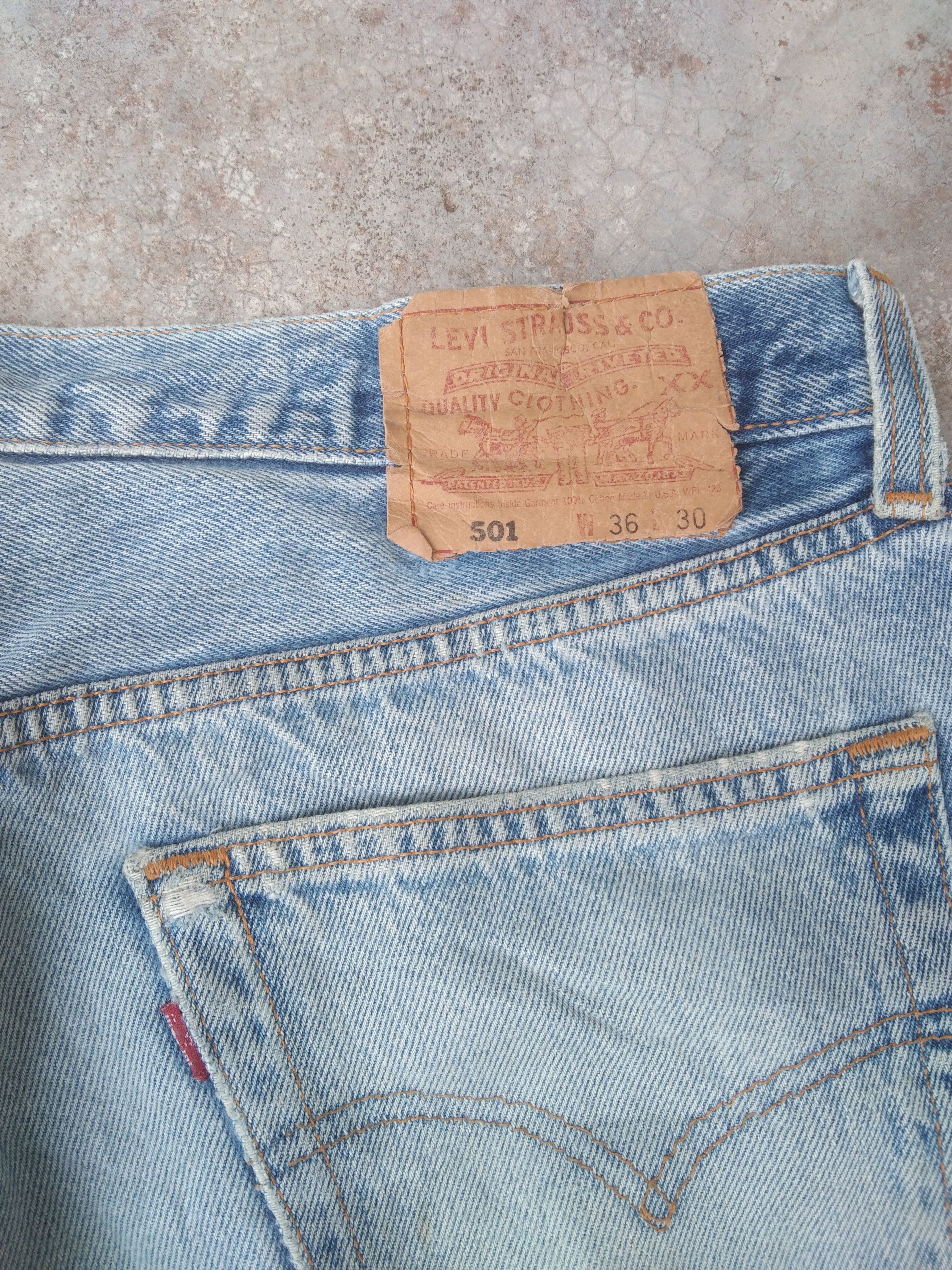 Levi's 90s Vintage Levi's 501 Made In USA Distressed Jeans 36x30 Size US 36 / EU 52 - 5 Thumbnail