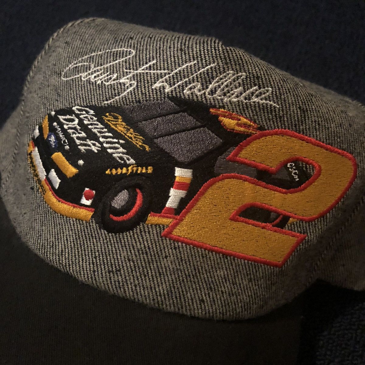 NASCAR Vintage 1990s NASCAR Rusty Wallace Embroidered Ford Logo Hat Size ONE SIZE - 3 Thumbnail