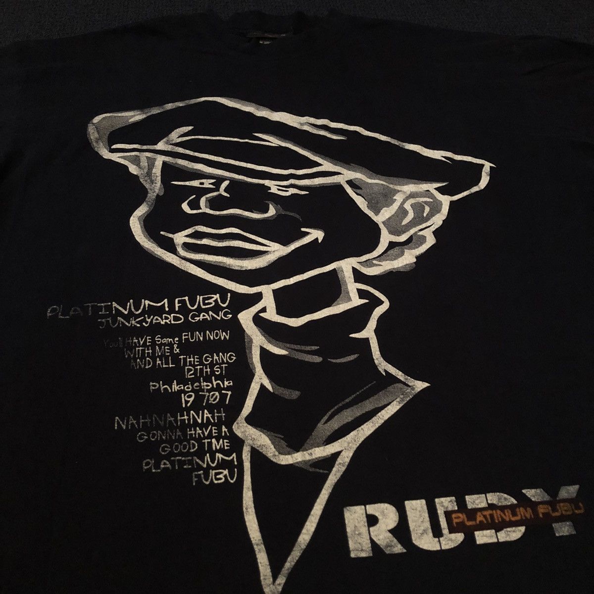 Vintage Vintage 90s Platinum Fubu Fat Albert Rudy Junkyard Gang Tee Grailed