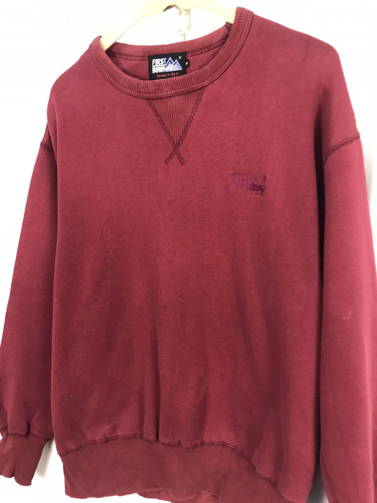 Japanese Brand First down small long distressed sweatshirt Size US M / EU 48-50 / 2 - 6 Thumbnail