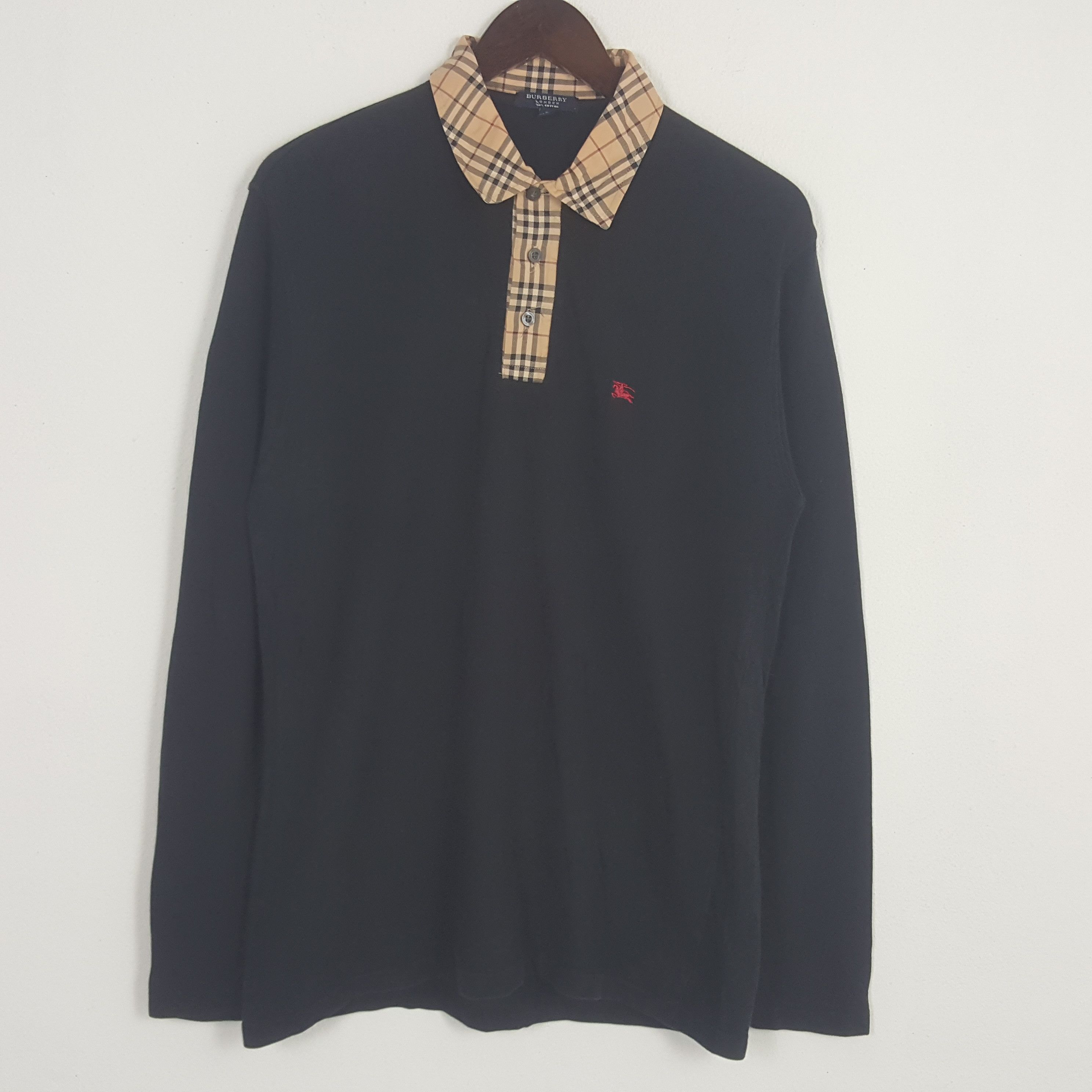 Burberry × Vintage Vintage Burberry Nova Check Polo Long Sleeve 