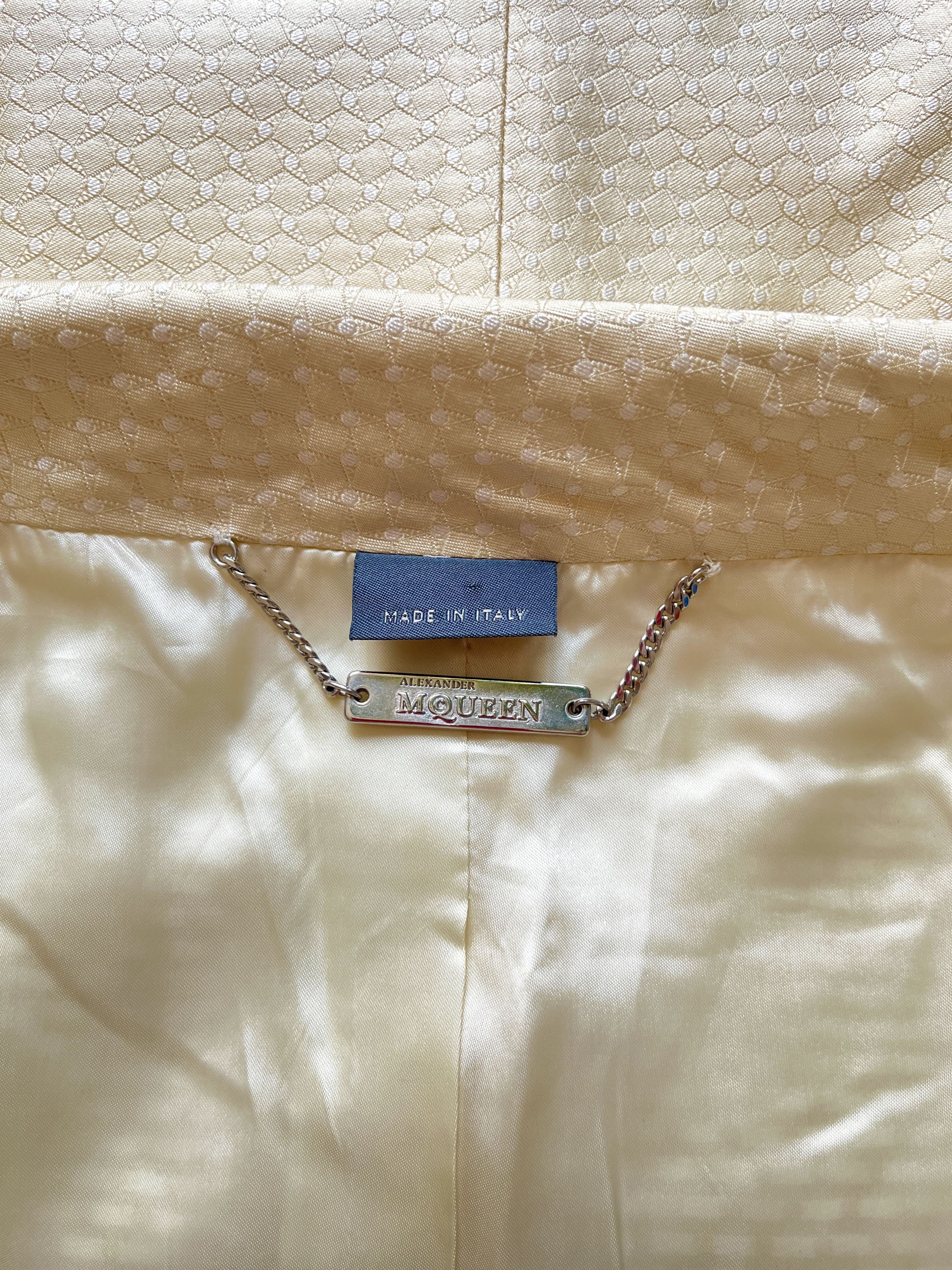 Alexander McQueen ⚡️QUICK SALE⚡️ 2006 Alexander McQueen Champagne Silk Jacket Size M / US 6-8 / IT 42-44 - 6 Thumbnail