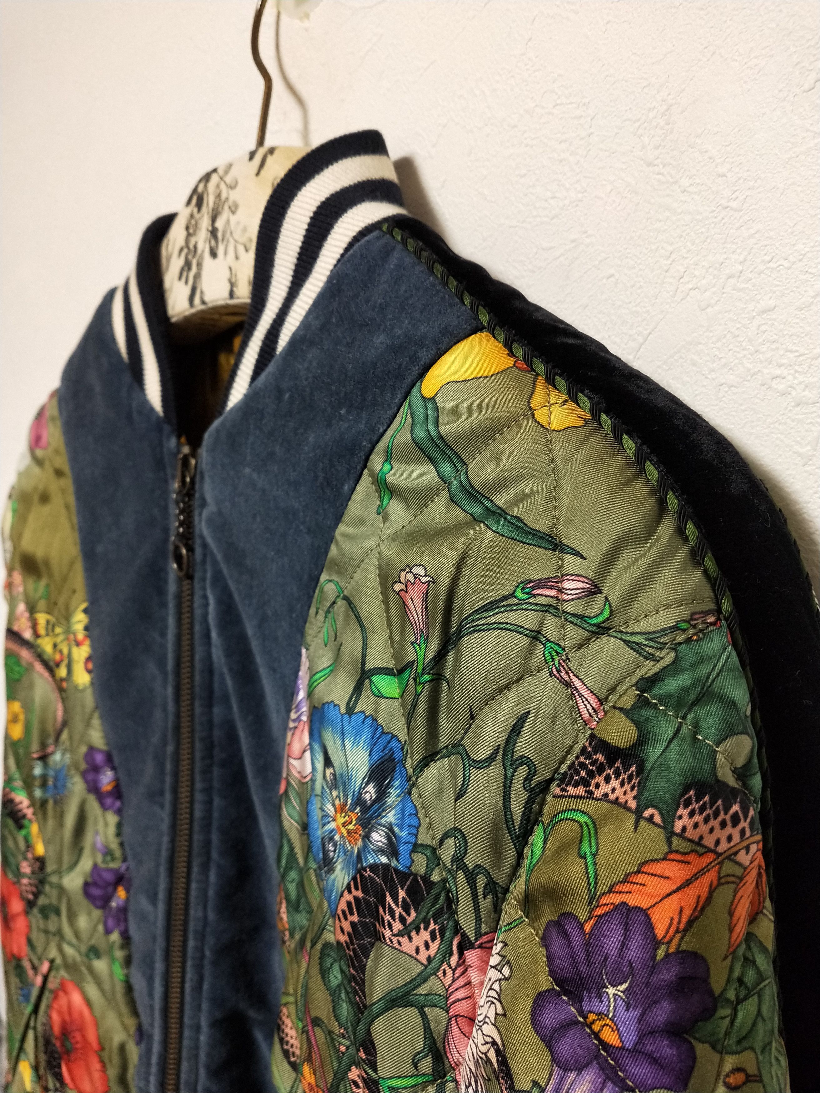Gucci Flora Snake Silk Bomber Jacket Size US M / EU 48-50 / 2 - 4 Thumbnail