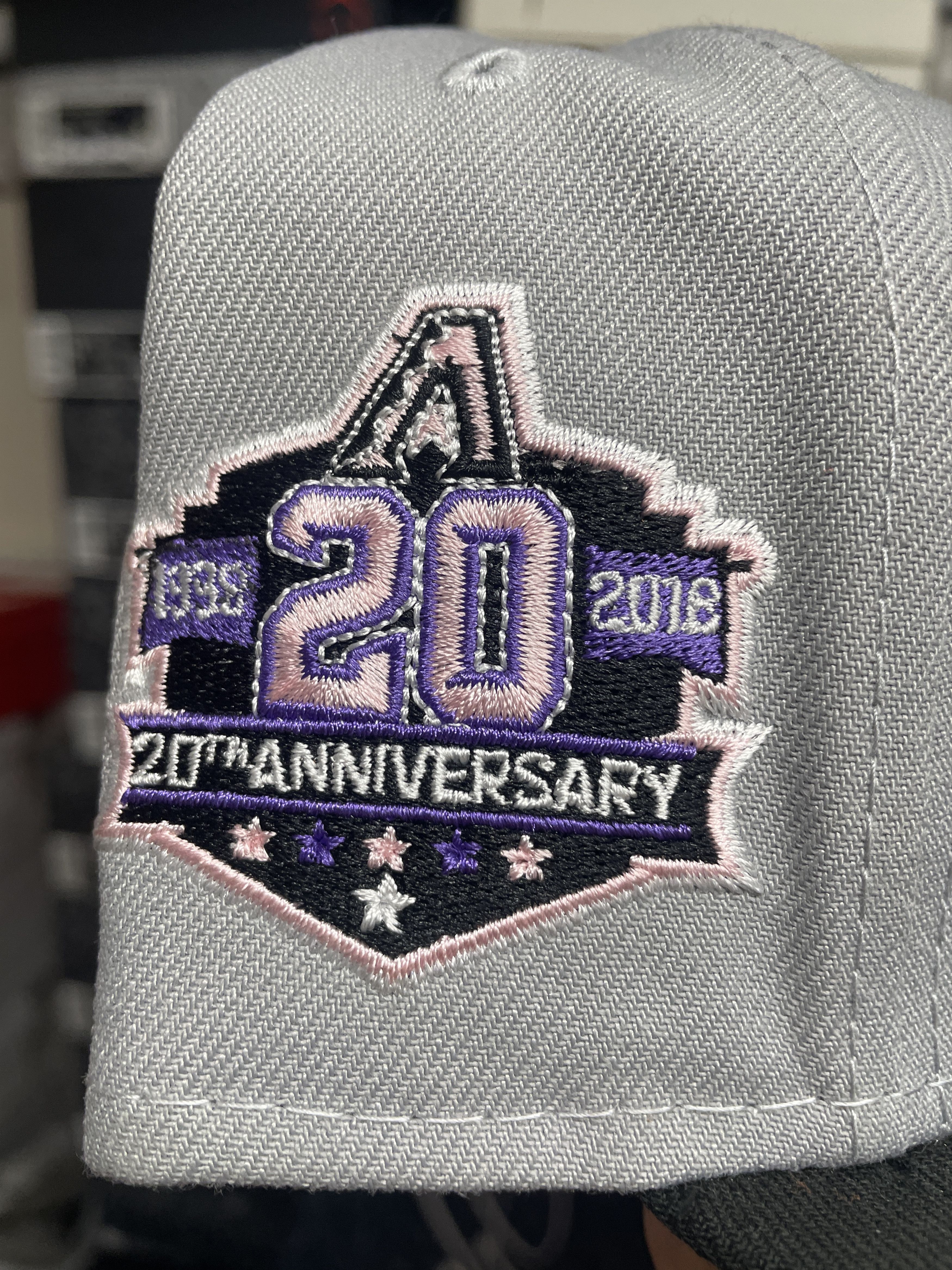 MLB × New Era 7 1/8 Script Arizona Diamondbacks Grey Black Purple 20th Cap Size ONE SIZE - 4 Thumbnail