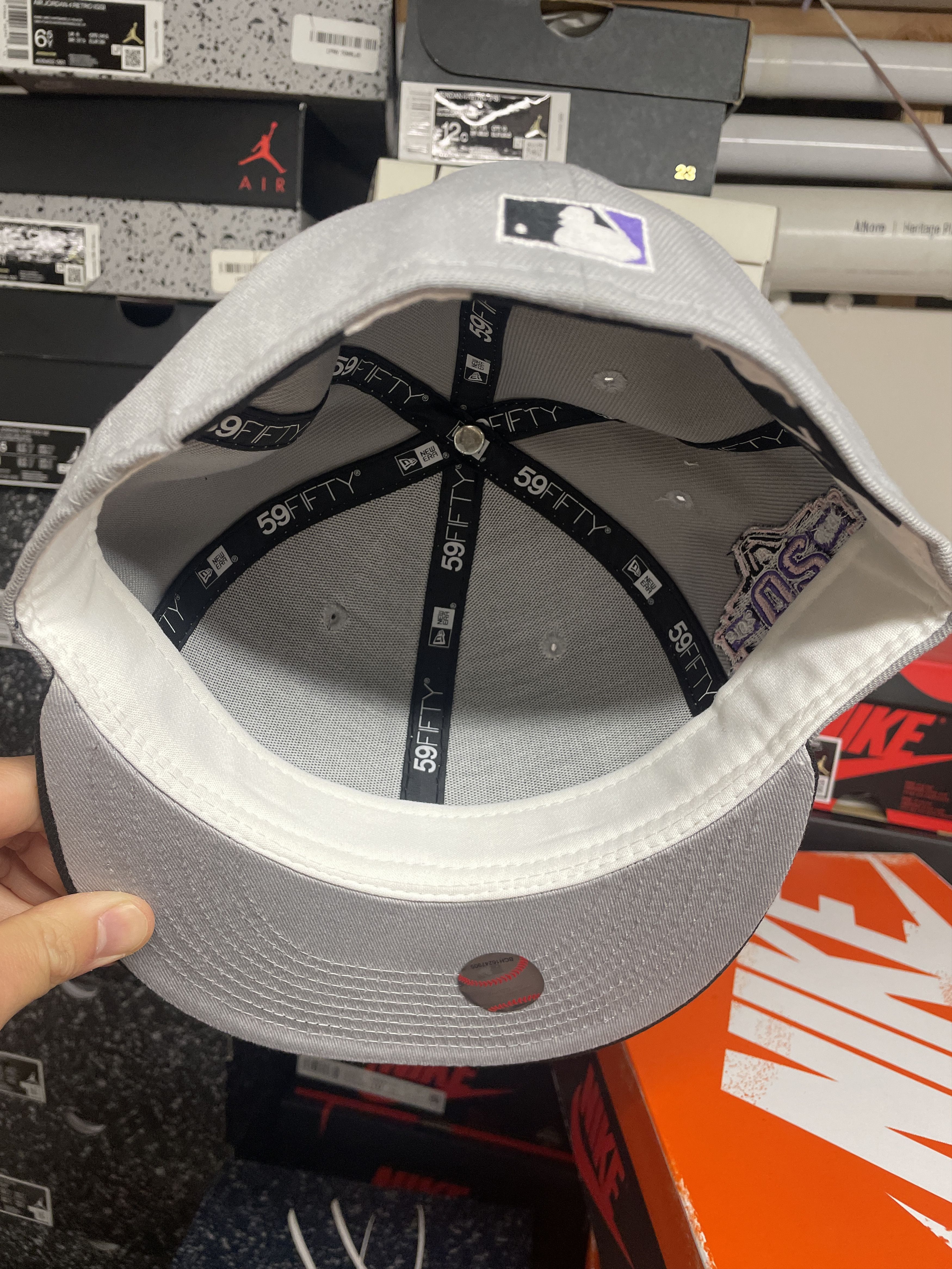 MLB × New Era 7 1/8 Script Arizona Diamondbacks Grey Black Purple 20th Cap Size ONE SIZE - 7 Thumbnail