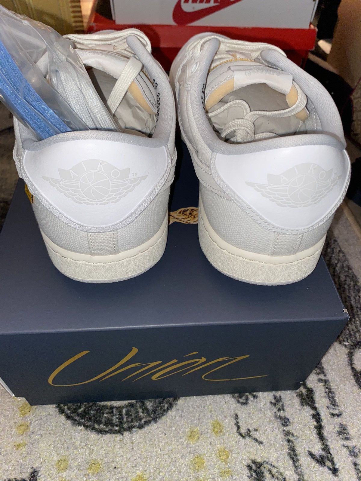 Jordan Brand × Nike × Union LA Jordan 1 Retro AJKO Low SP Union White Canvas Size US 13 / EU 46 - 4 Thumbnail